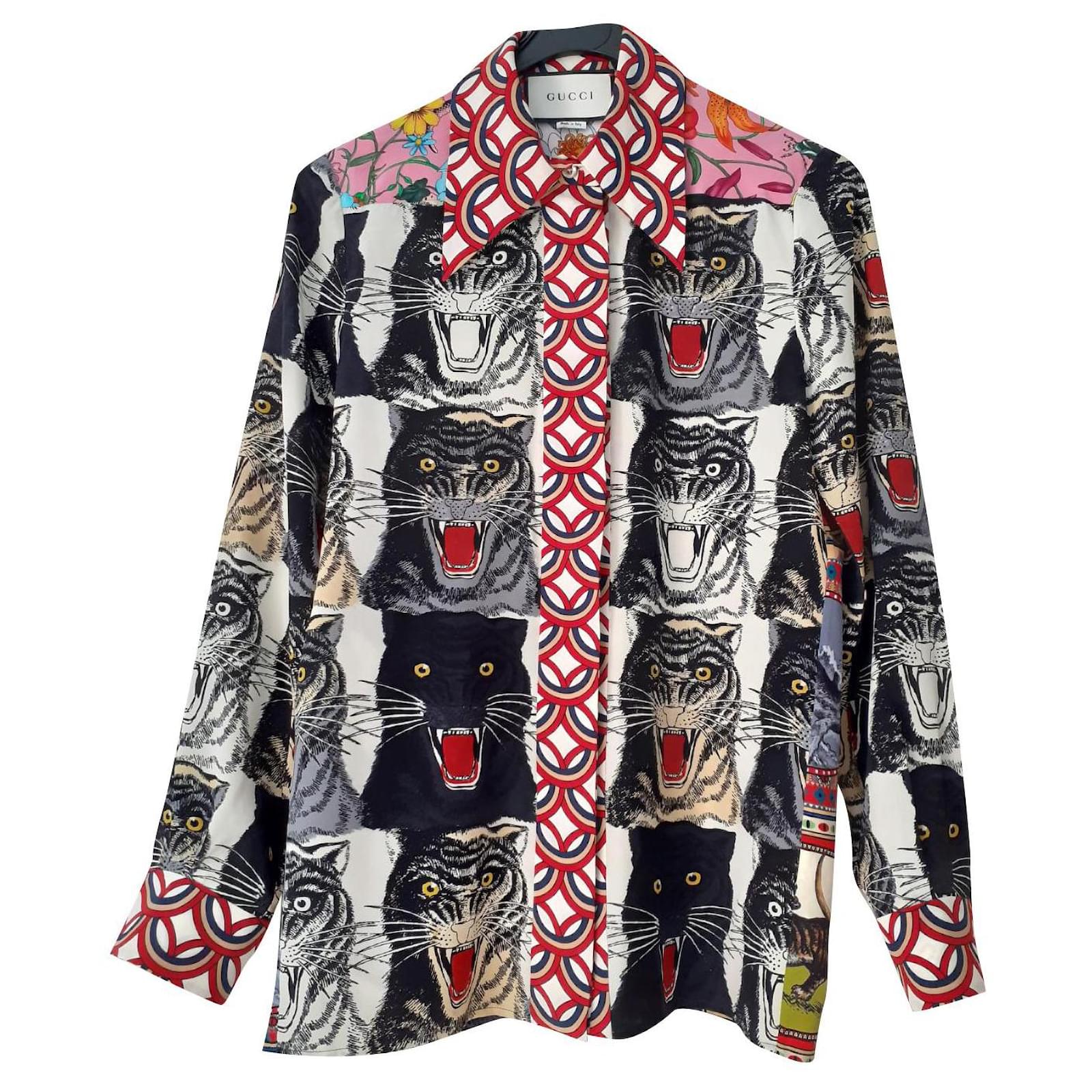 Gucci silk shirt 'wild cat'. Multiple colors ref.572932 - Joli Closet