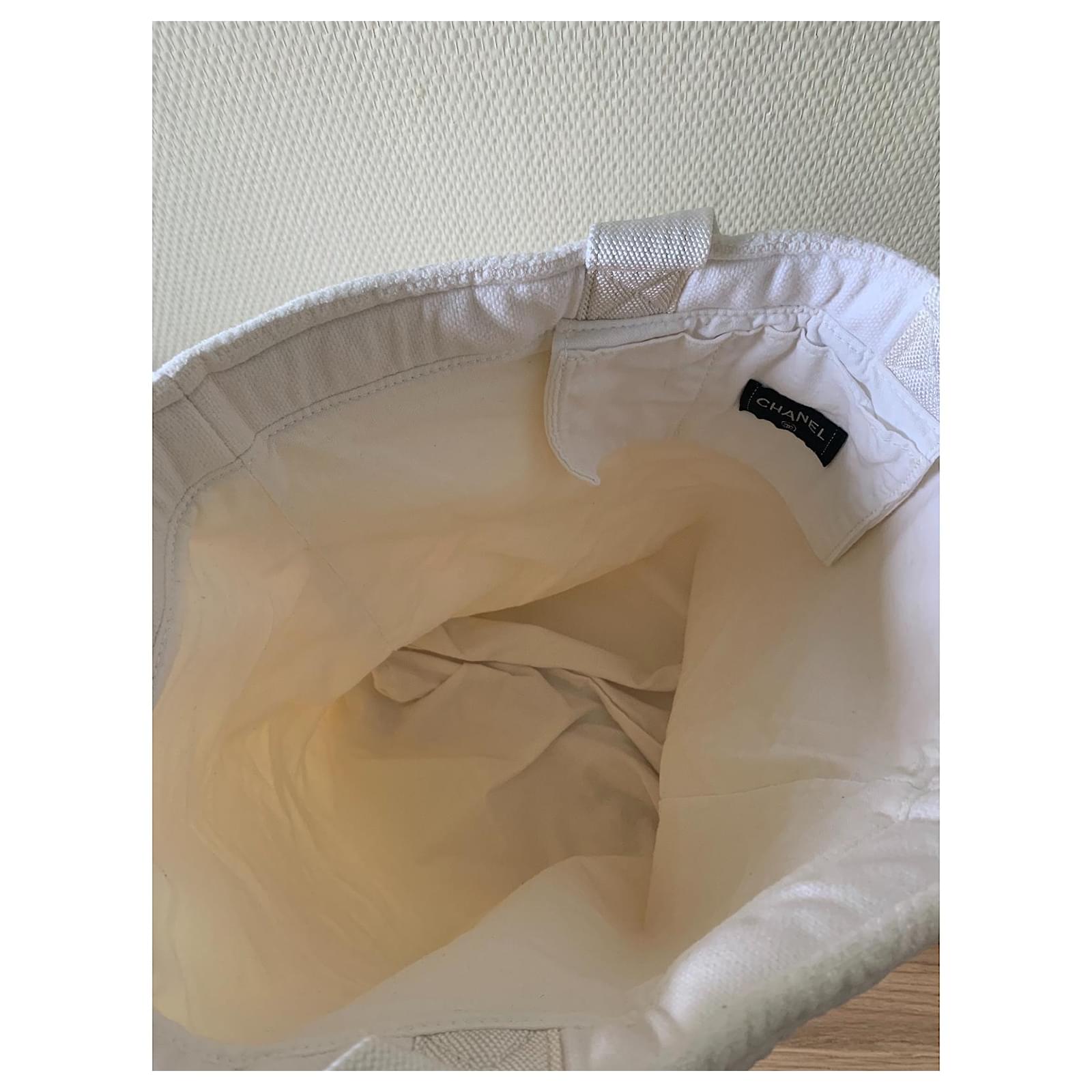 Chanel beach bag White Cotton ref.572976 - Joli Closet