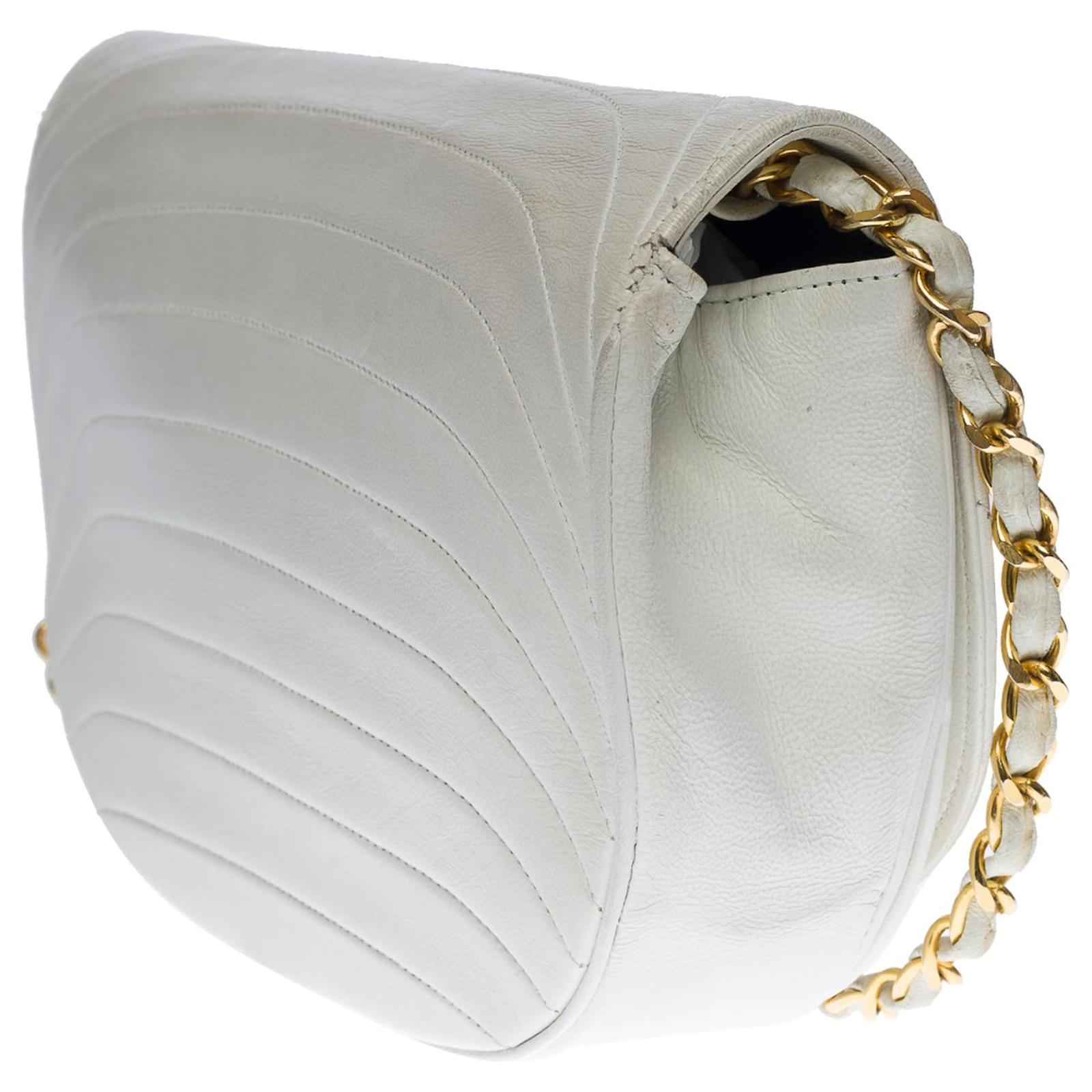 Chanel Flap Bag with Chunky Chain Strap Small 22S Lambskin White in Lambskin  Leather with Gold-tone - US