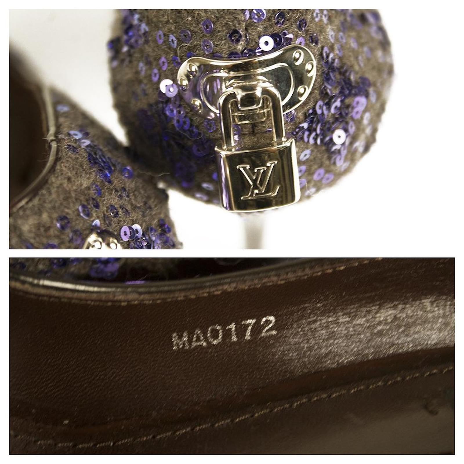 Louis Vuitton Oh Really Purple Sequins Glitter Lock Platform Peep Toe Pumps  37 Multiple colors ref.573207 - Joli Closet