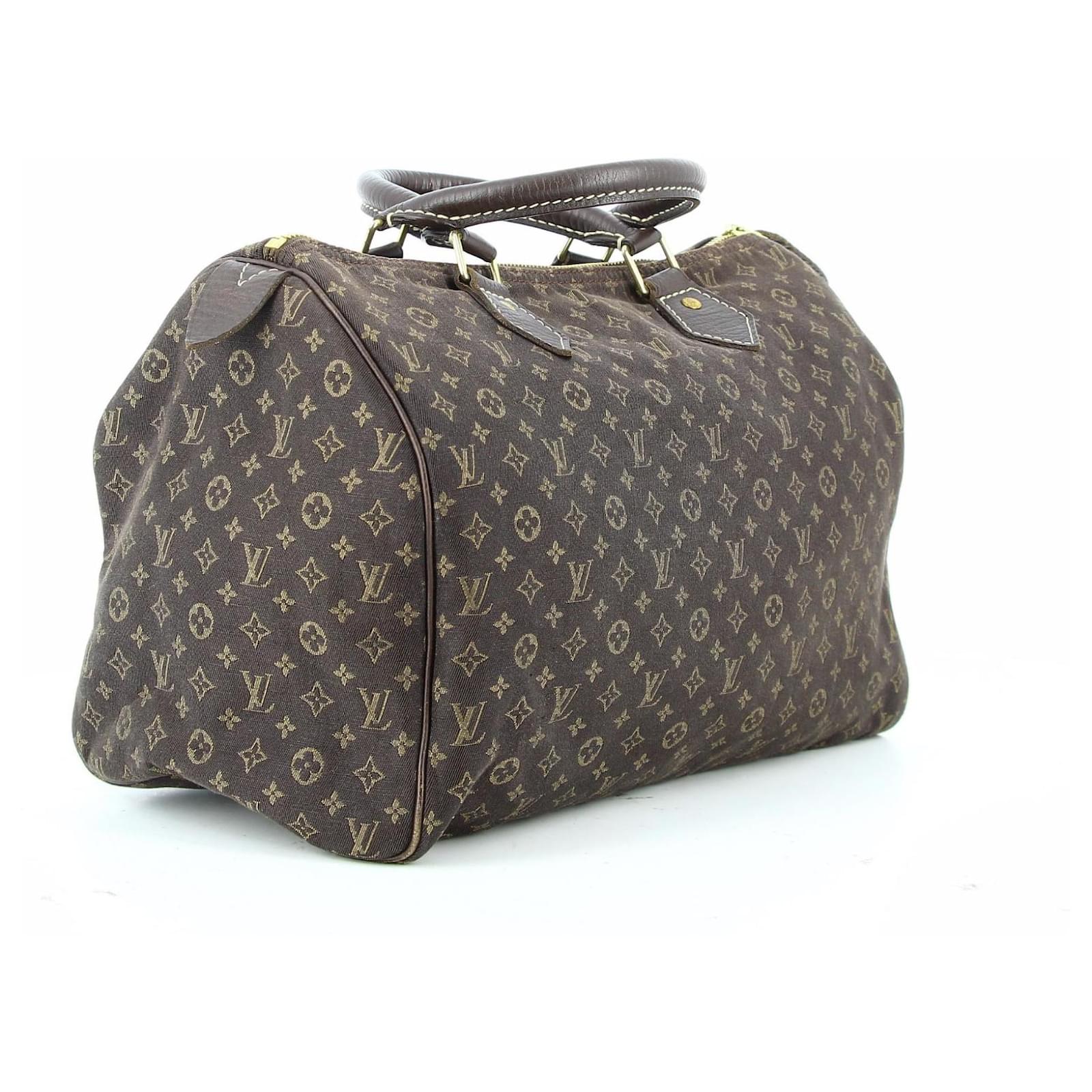 Louis Vuitton Speedy brown denim handbag Cotton ref.573211 - Joli