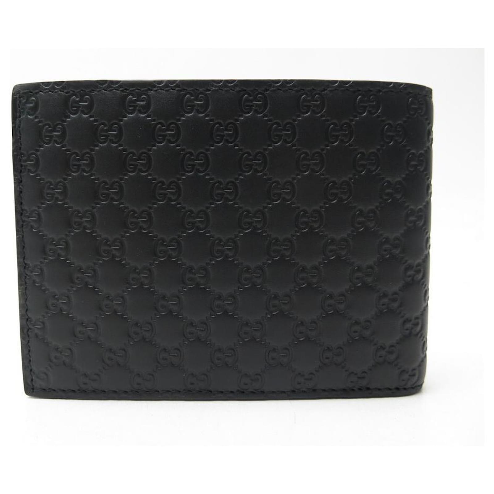 NEW GUCCI WALLET 278596 BLACK MONOGRAM MICROGUCCISSIMA LEATHER WALLET ...