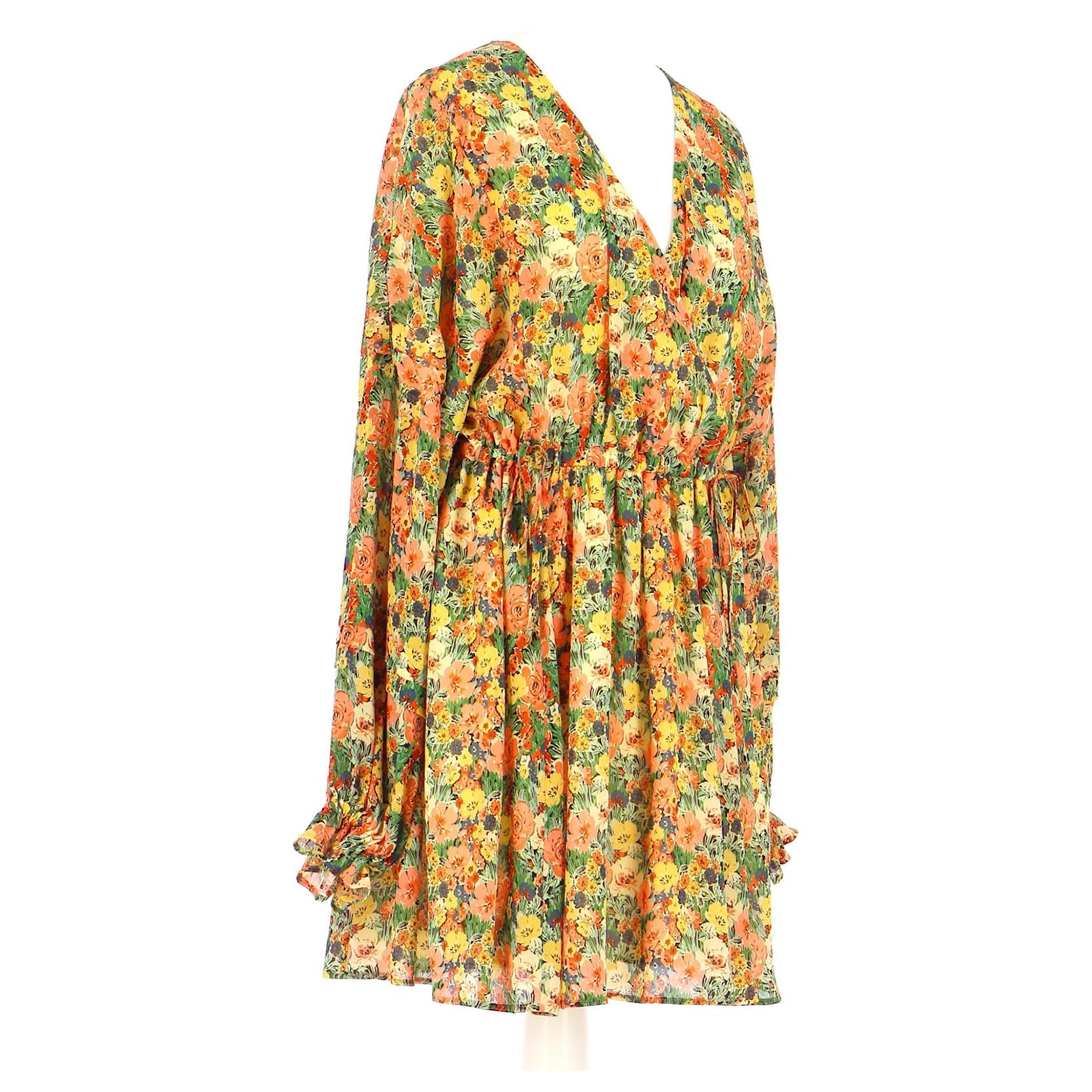 Robe Multicolore Sézane - Taille M - Longueur Mi-mollet (101 Cm) - Viscose - Occasion Parfait état