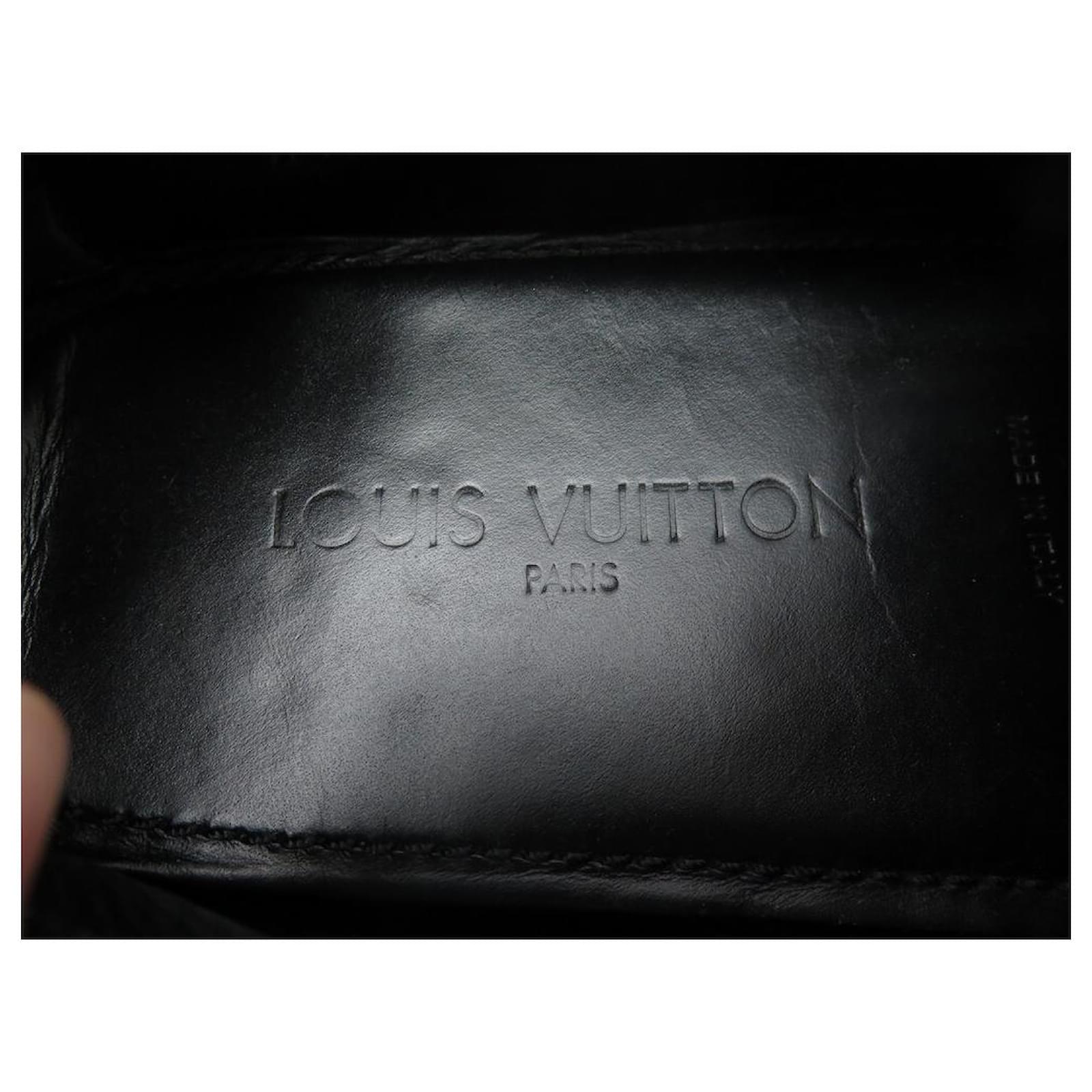 NEW LOUIS VUITTON SHOES HOCKENHEIM MOCCASIN 12 46 LEATHER PYTHON SHOES  Black Exotic leather ref.574185 - Joli Closet