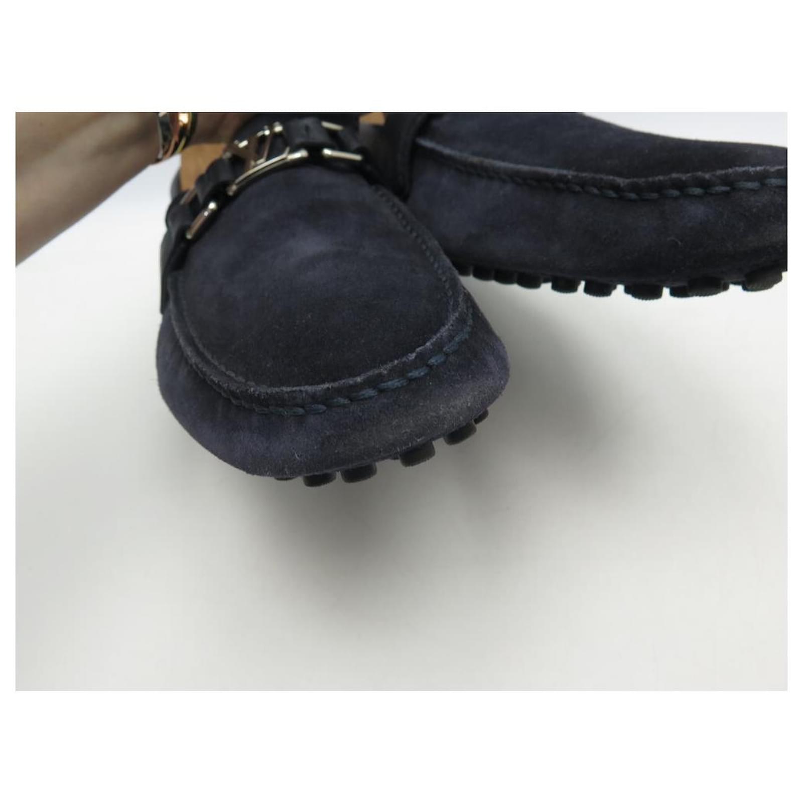 ZAPATOS LOUIS VUITTON MOCASÍN HOCKENHEIM 12 46 ZAPATOS DE GAMUZA AZUL Azul  marino Suecia ref.574186 - Joli Closet