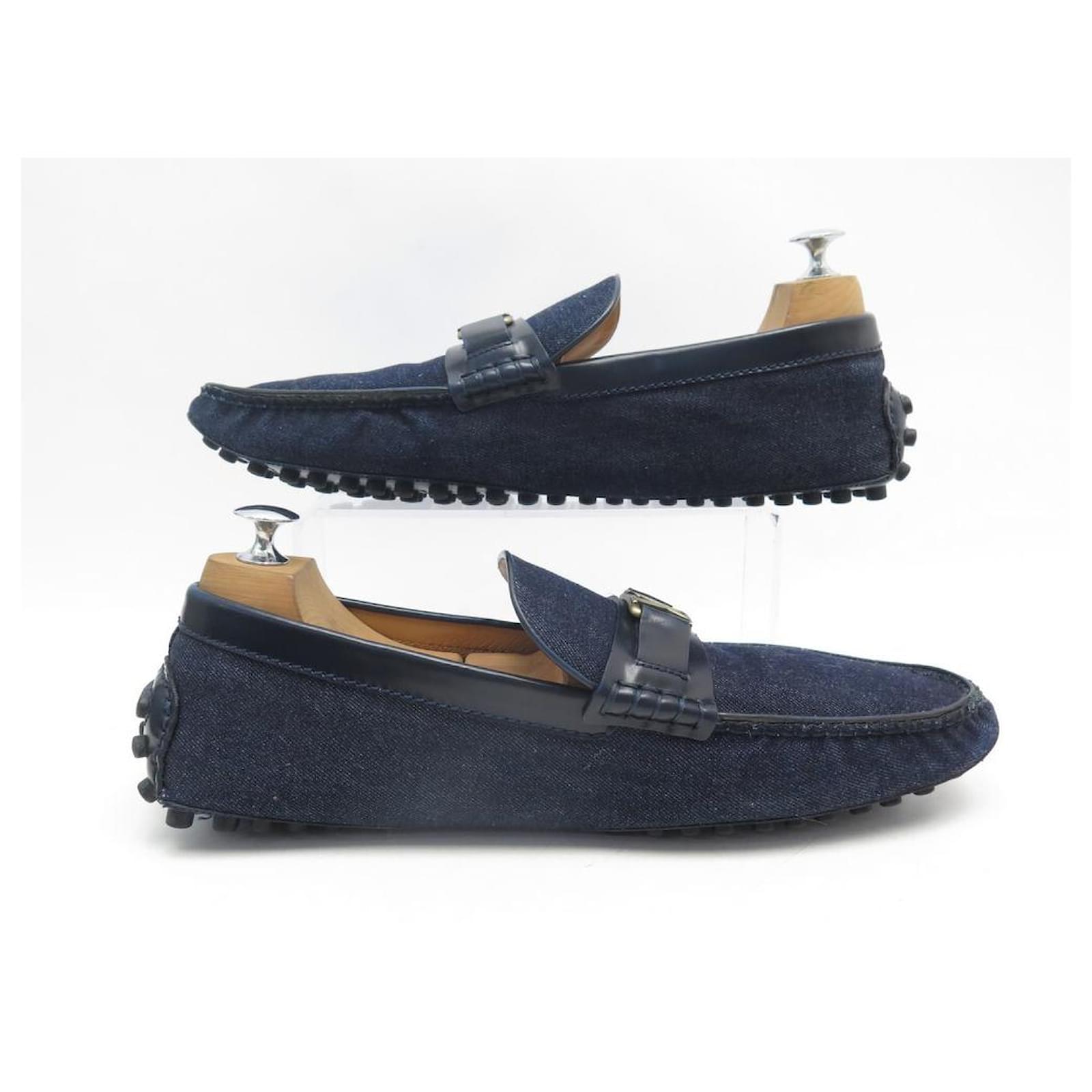 NEW LOUIS VUITTON SHOES HOCKENHEIM DENIM MOCCASIN 11 45 CANVAS