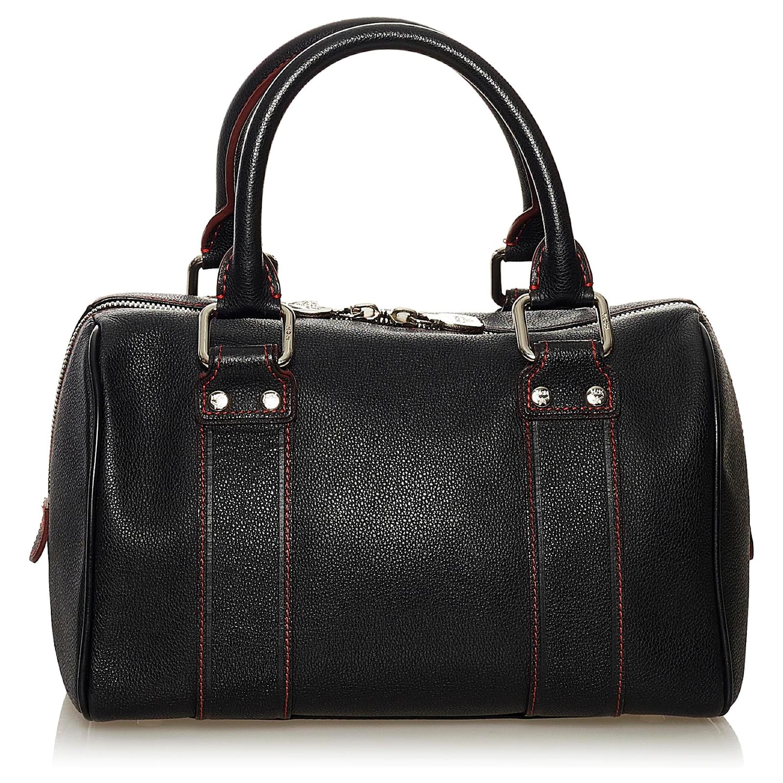 MCM Black Leather Boston Bag Pony-style calfskin ref.JC575038