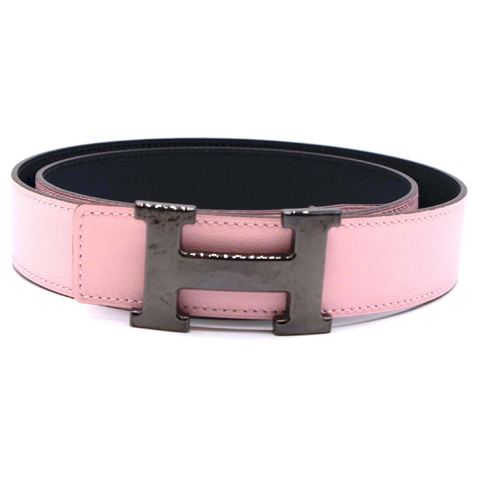 Hermes 32mm Reversible Black/Bleu de Prusse Constance H Belt 95cm Mart
