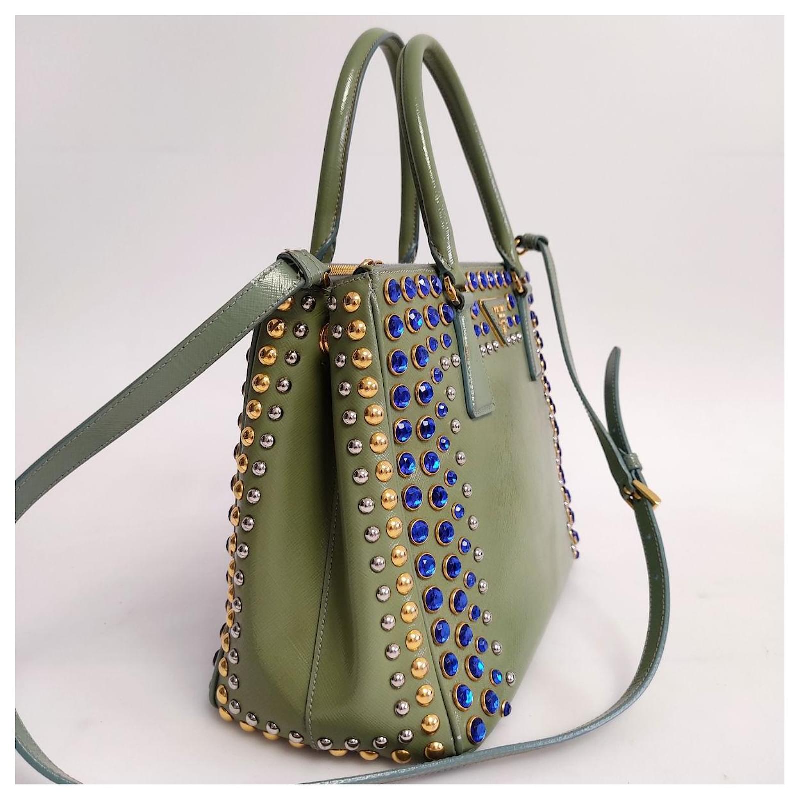 Prada bag 2Way Saffiano Lux Lago Paint Green Patent leather ref.575625 -  Joli Closet