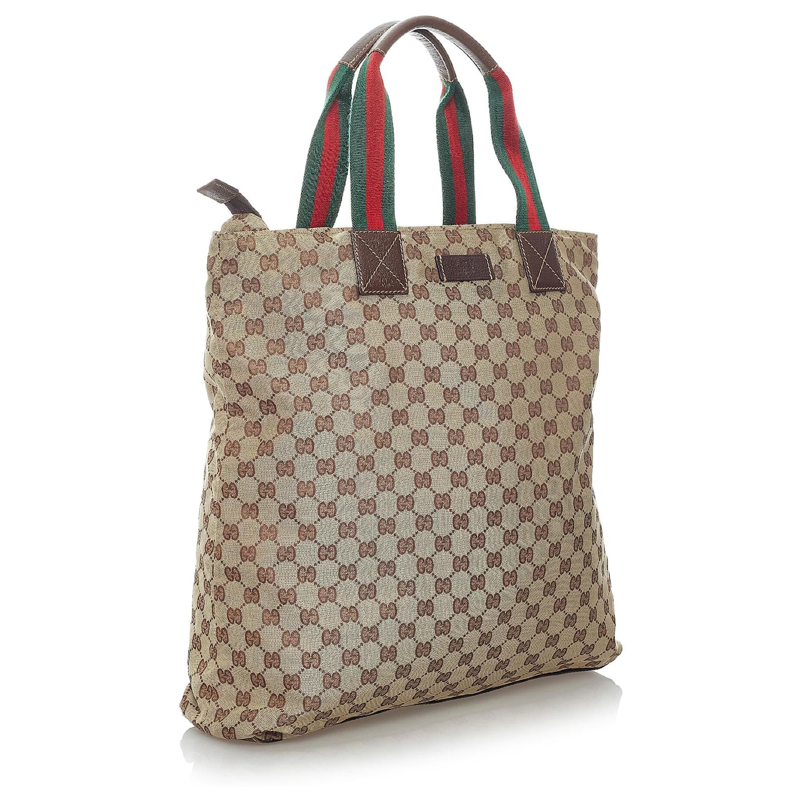 Gucci Brown GG Canvas Web Travel Bag Multiple colors Beige Leather ...