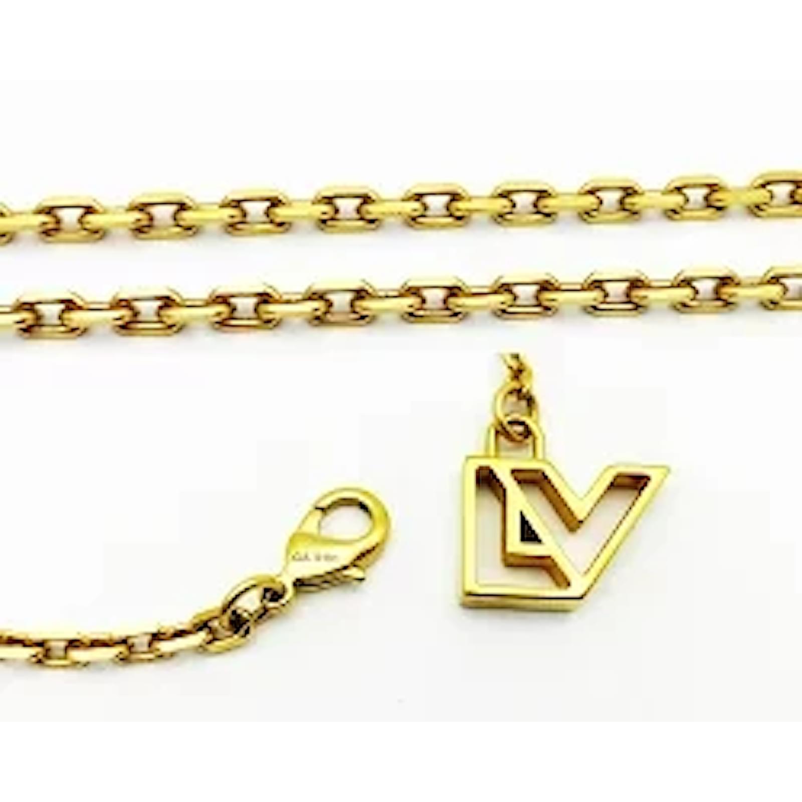 Louis Vuitton Gold Tone Metal And Rhinestone Necklace