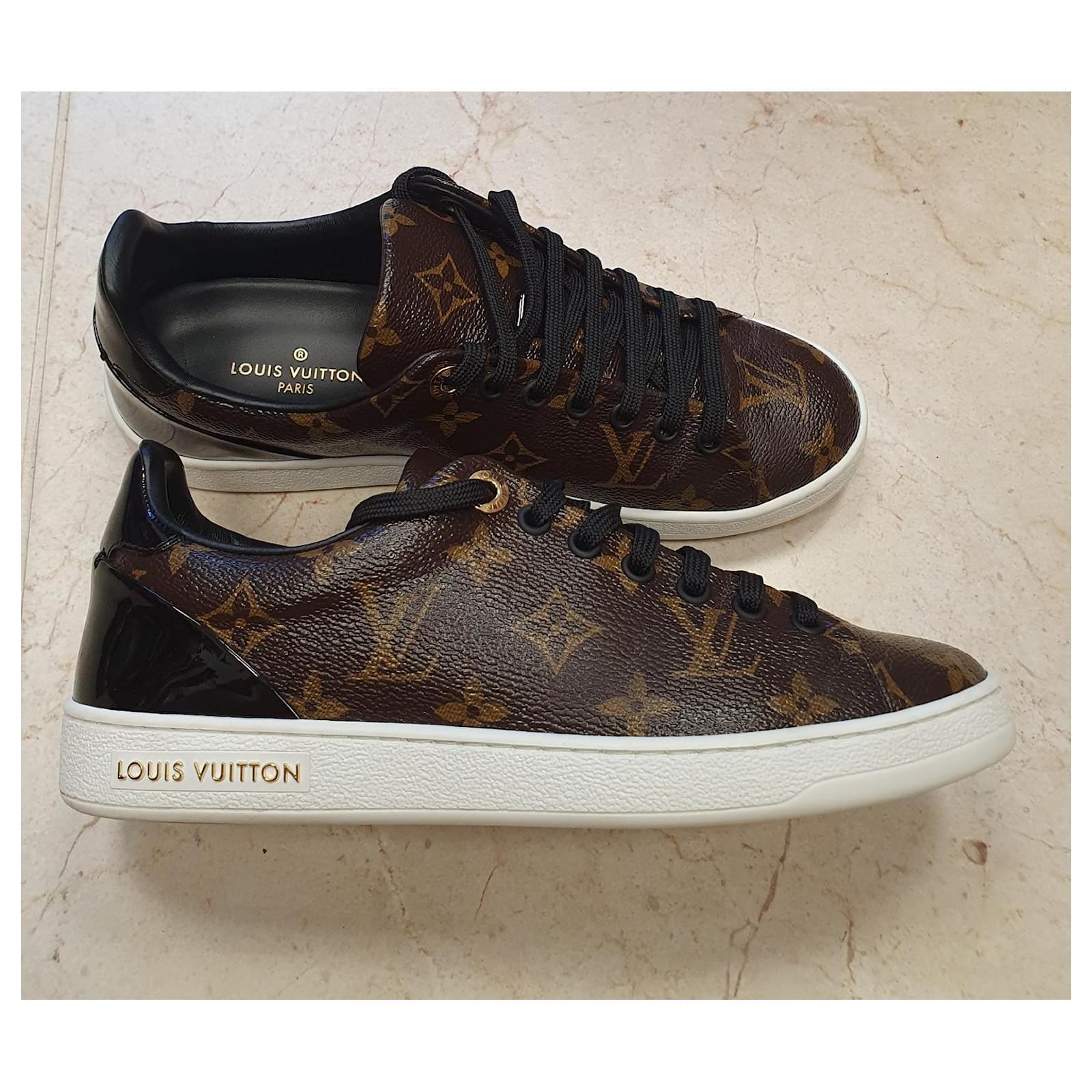 Louis Vuitton Brown/Pink Monogram Canvas And Leather Frontrow Slip On  Sneakers Size 36 Louis Vuitton