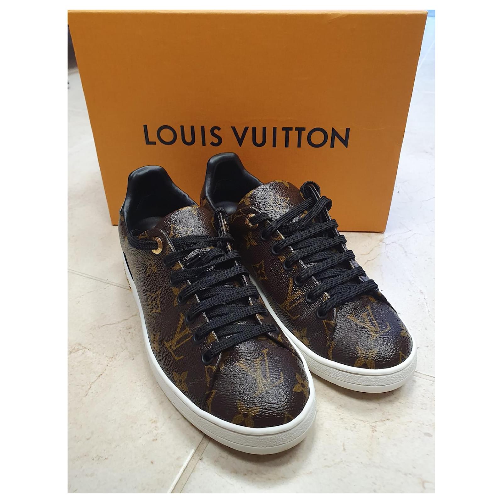 Frontrow leather trainers Louis Vuitton Brown size 37.5 EU in