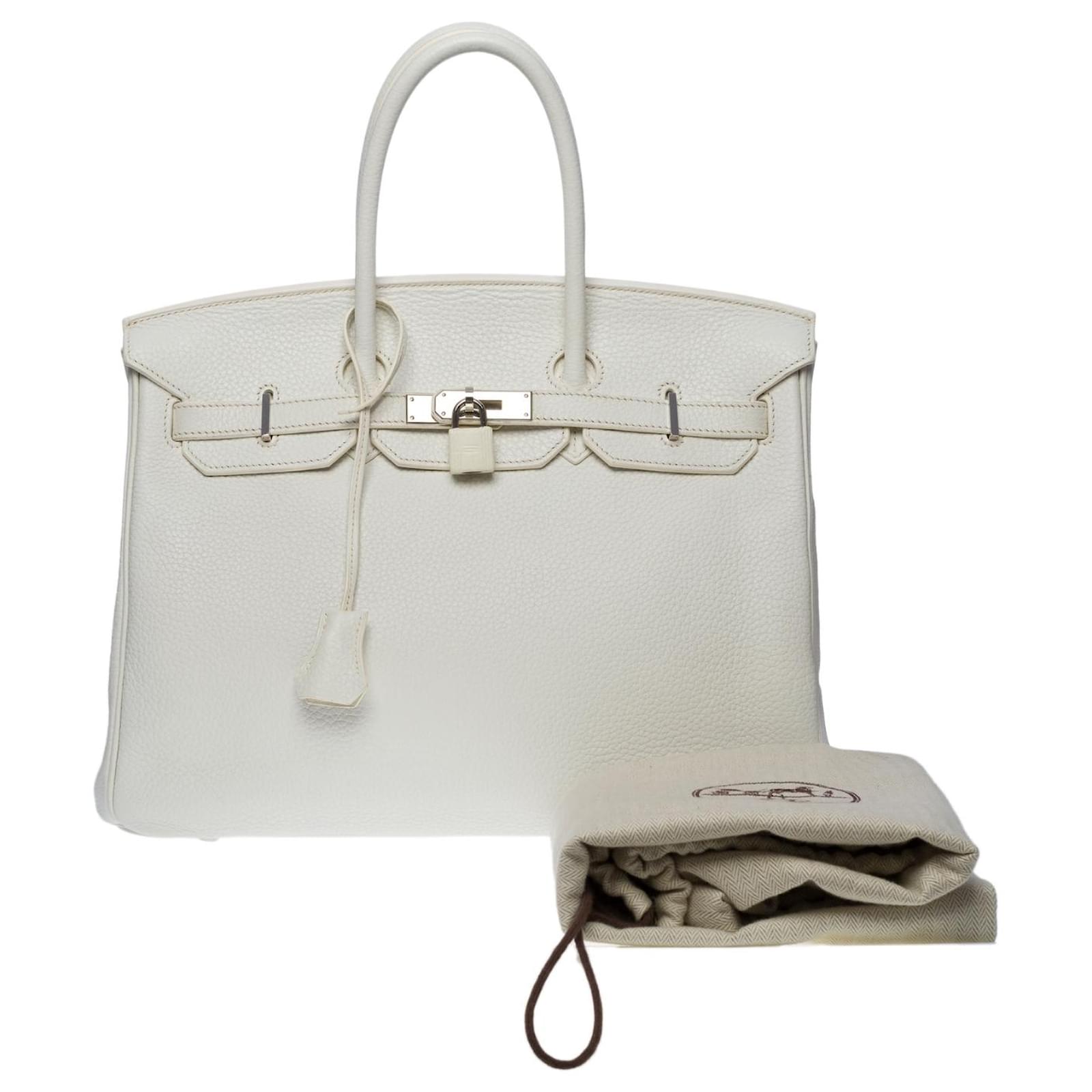 Splendid Hermès Birkin handbag 35 cm in Togo Craie leather, palladium  silver metal trim Beige ref.415443 - Joli Closet