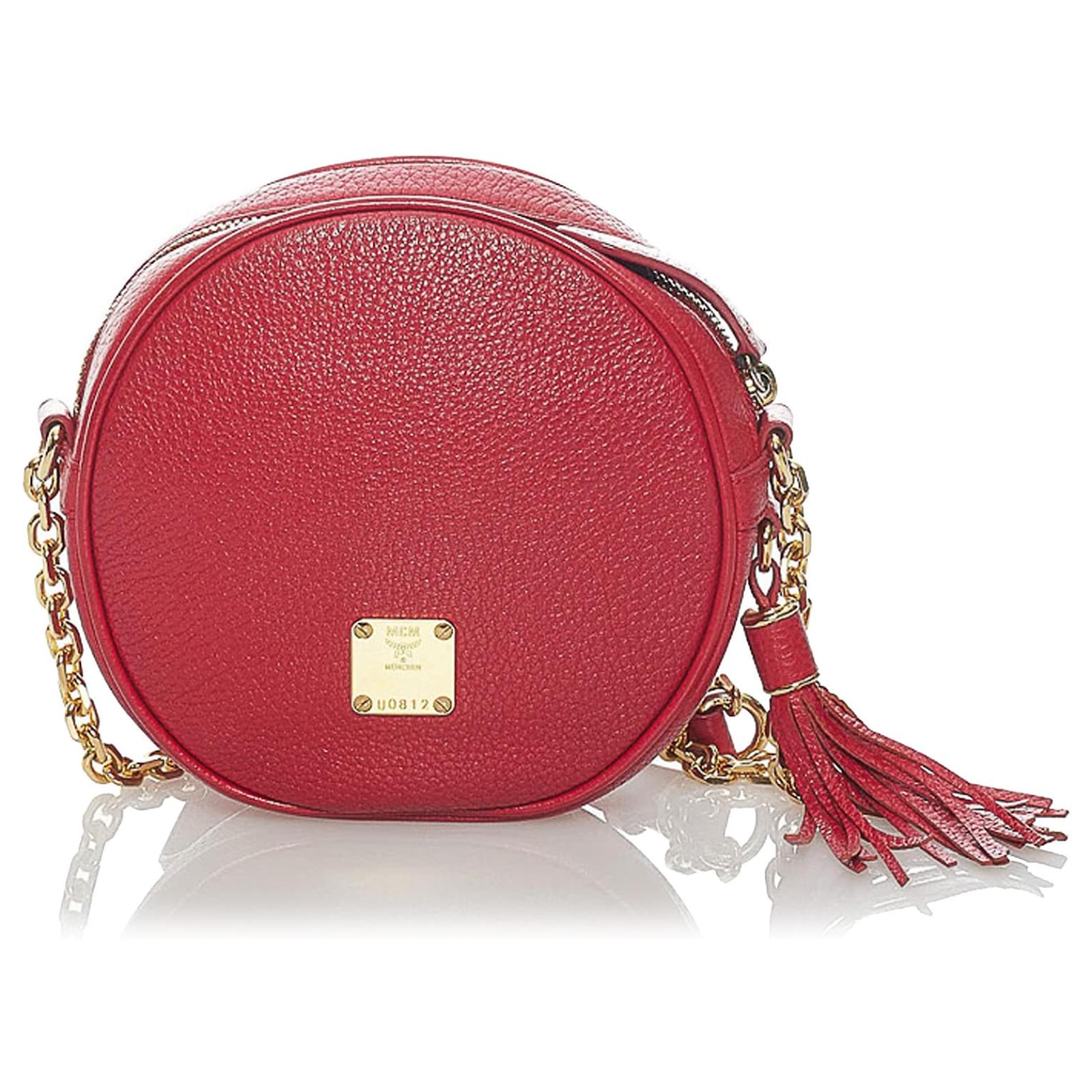 MCM Red Leather Crossbody Bag Pony-style calfskin ref.488394 - Joli Closet