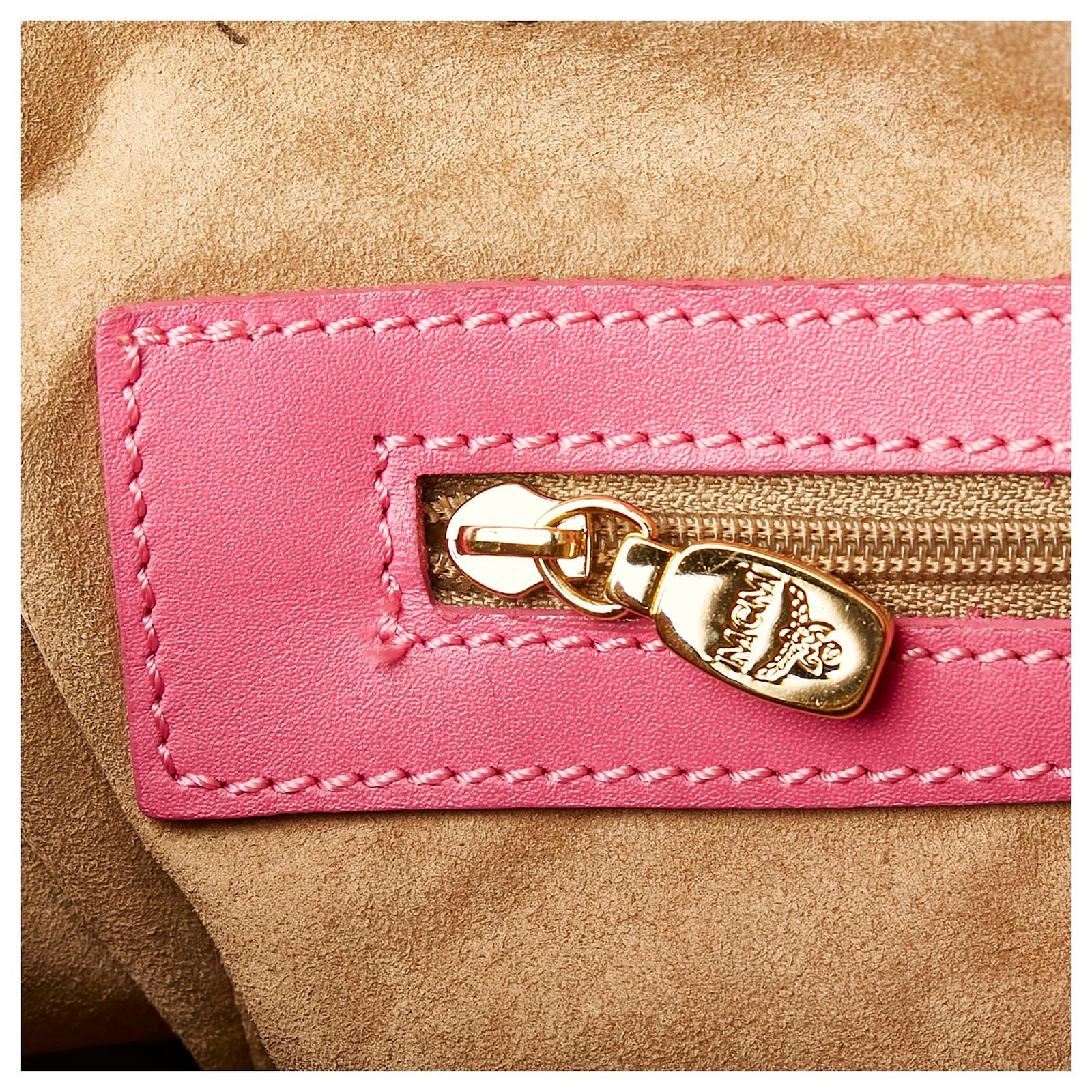 小物 MCM Visetos Princess Lion Leather MCM Visetos Princess Lion Leather Boston Bag (SHG-31992)
