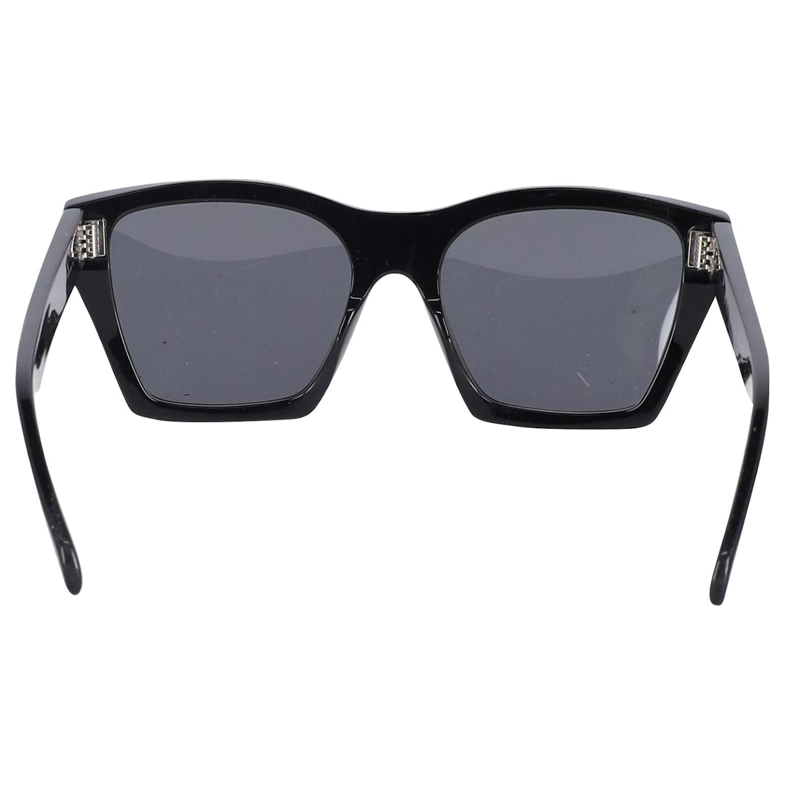 Céline CELINE Square 55mm Tortoiseshell Sunglasses in Black Acetate ref