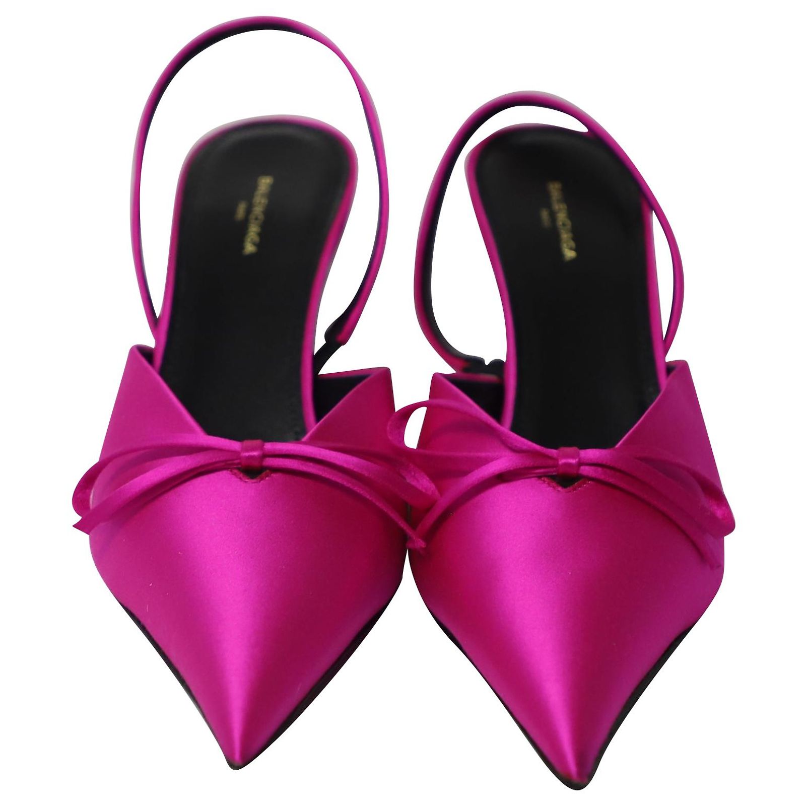 Escarpins Plateforme Bordello Satin Fuchsia - Bout Ouvert, Taille US 10, Occasion