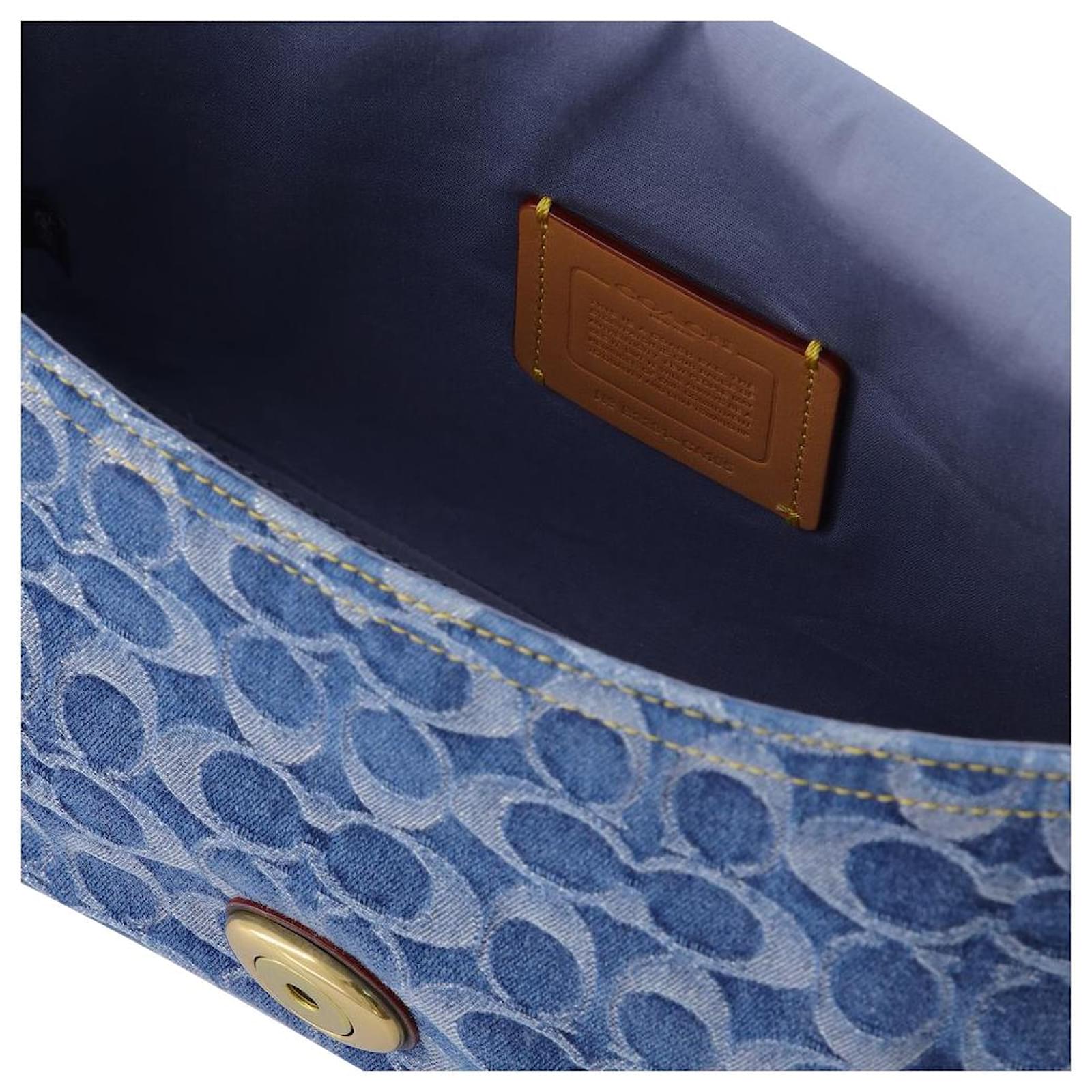 Coach Washed Denim Signature Soft Tabby Shoulder Bag Blue Cloth   - Joli Closet