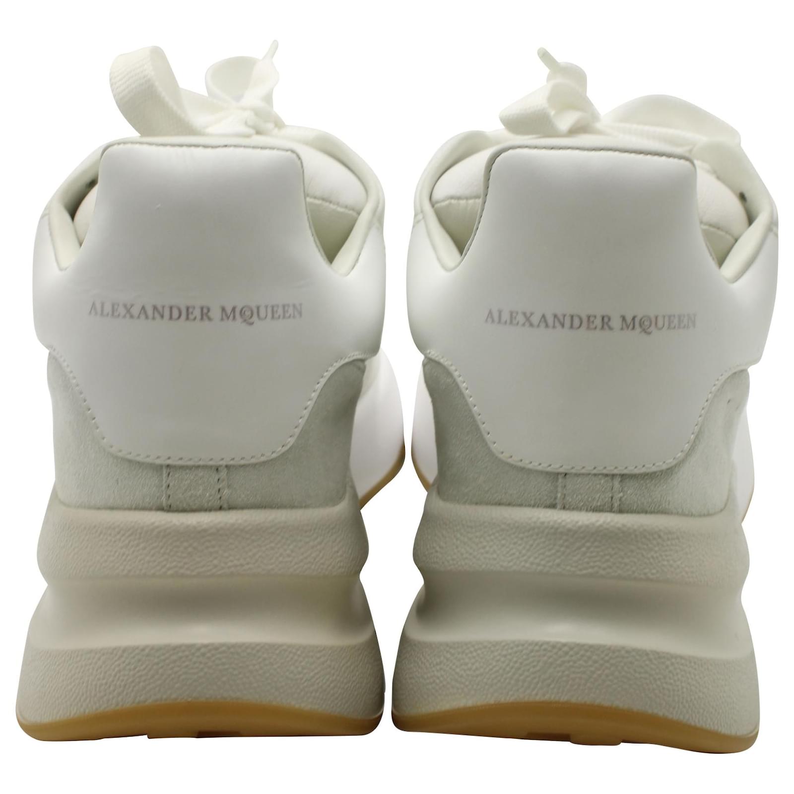 Alexander McQueen Oversize Runner Sneakers in Ivory Leather