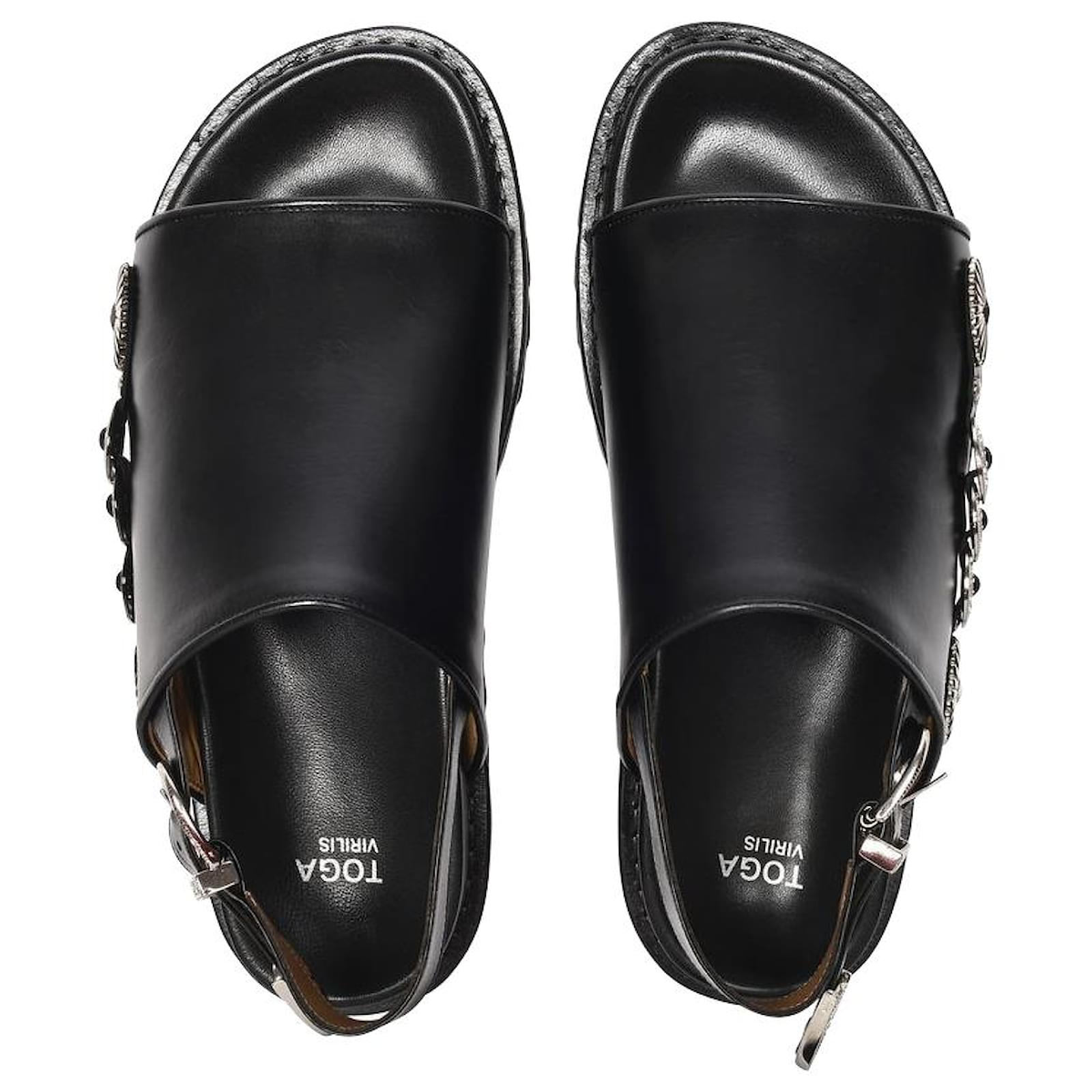 Toga Pulla Sandals in Black Leather ref.578541 - Joli Closet