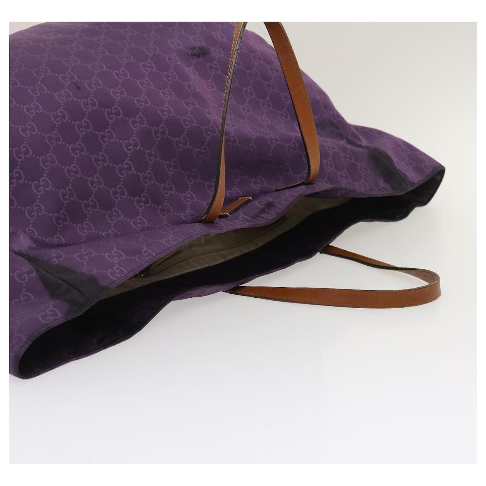 Gucci-Einkaufstasche Lila Leinwand ref.578785 - Joli Closet