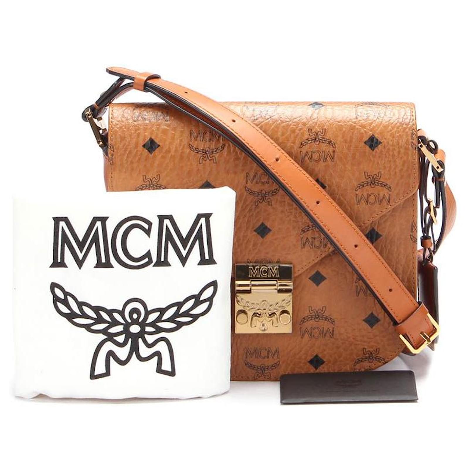 MCM Visetos Crossbody Bag Brown Leather Pony-style calfskin ref.578882 -  Joli Closet
