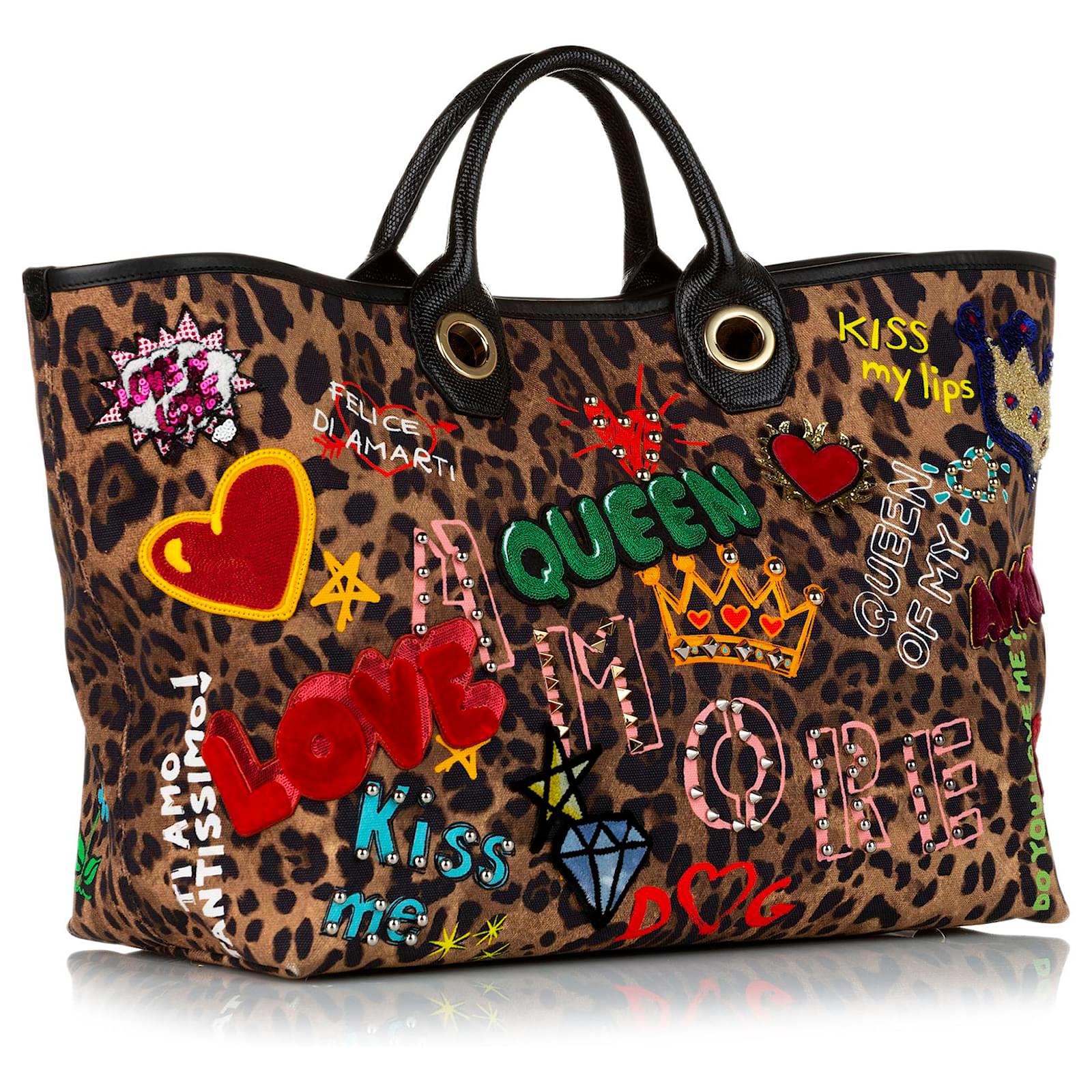 Dolce & Gabbana leopard-print Leather Tote Bag - Brown -Female