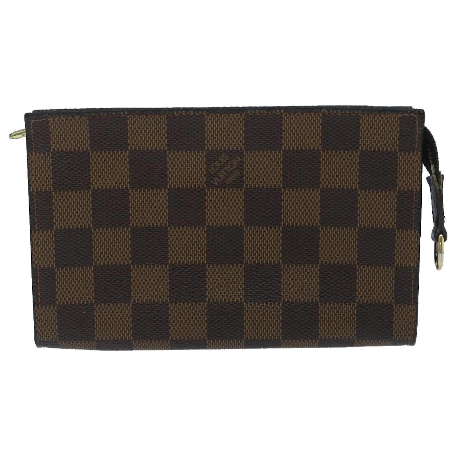 LOUIS VUITTON Damier Ebene Marais Pouch LV Auth ki1797 ref.579756