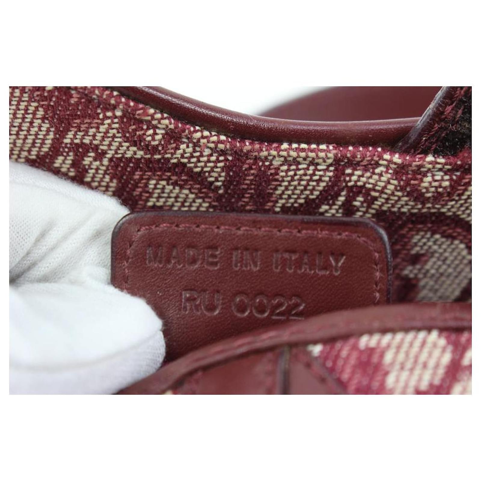 Dior Burgundy Monogram Trotter Saddle Shoulder Flap Bag Leather ref.579903  - Joli Closet