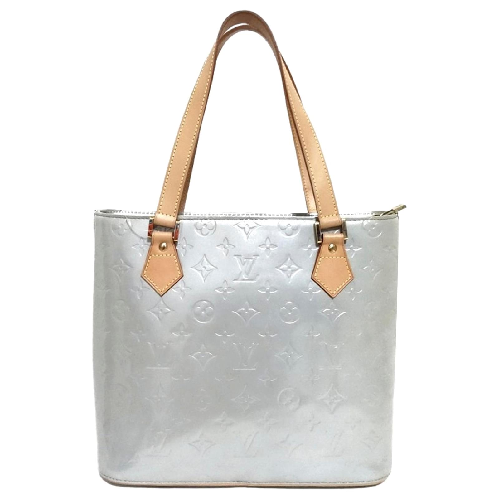 Louis Vuitton Silver Vernis Houston Brown Silvery Light brown Leather  Patent leather ref.580323 - Joli Closet