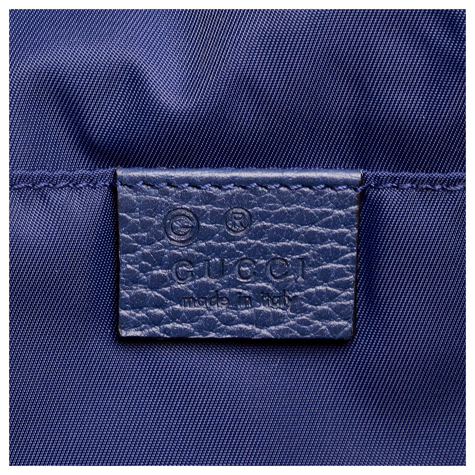 Gucci Blue GG Nylon Backpack Leather Pony-style calfskin Cloth ref.504585 -  Joli Closet