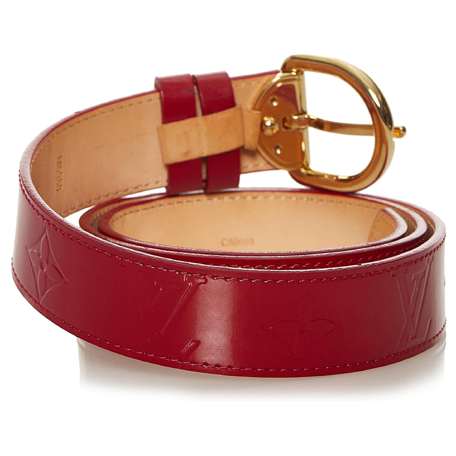 Louis Vuitton Monogram Vernis Ceinture Belt M6980 Red Leather Patent leather  ref.846863 - Joli Closet