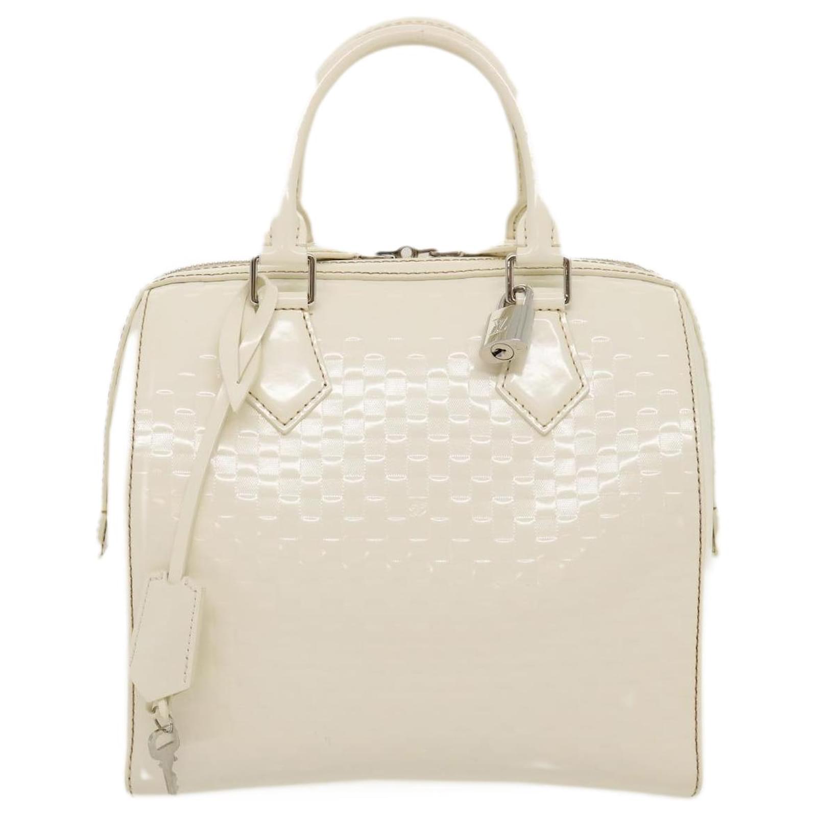 LOUIS VUITTON Damier Facet Cube Speedy cube MM Hand Bag White