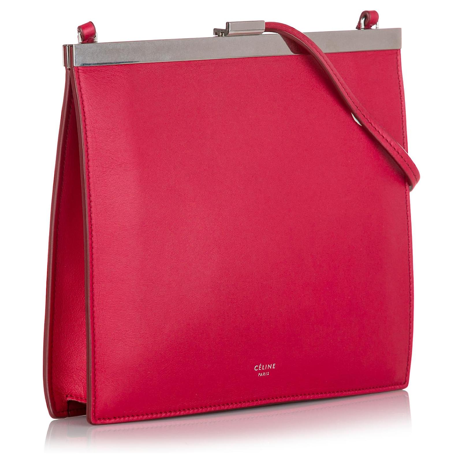 Céline Celine Red Leather Crossbody Bag Ponystyle calfskin ref.581113