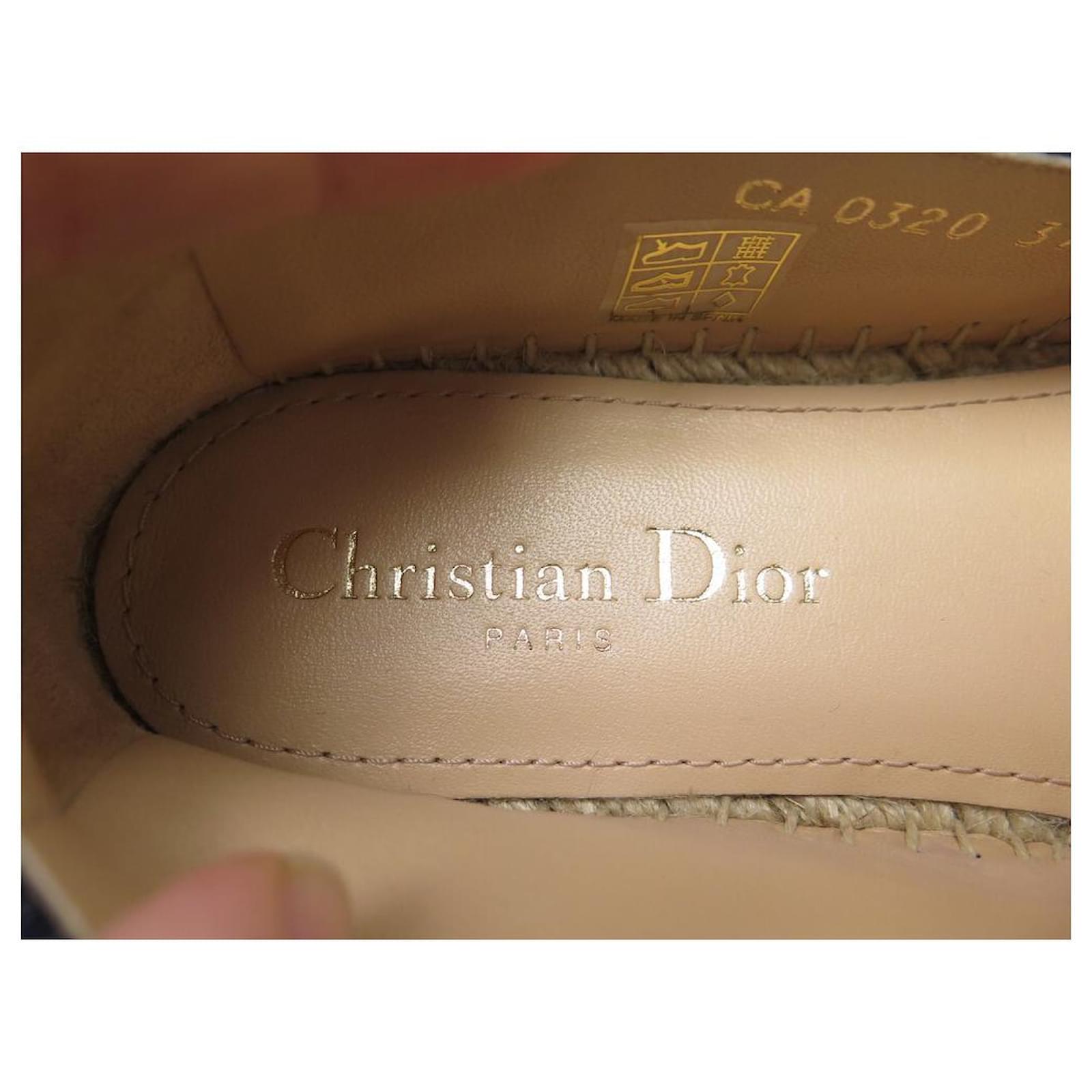 NEW CHRISTIAN DIOR SHOES ESPADRILLES GRANVILLE 37.5 CANVAS BOX SHOES Blue  Cloth ref.581150 - Joli Closet