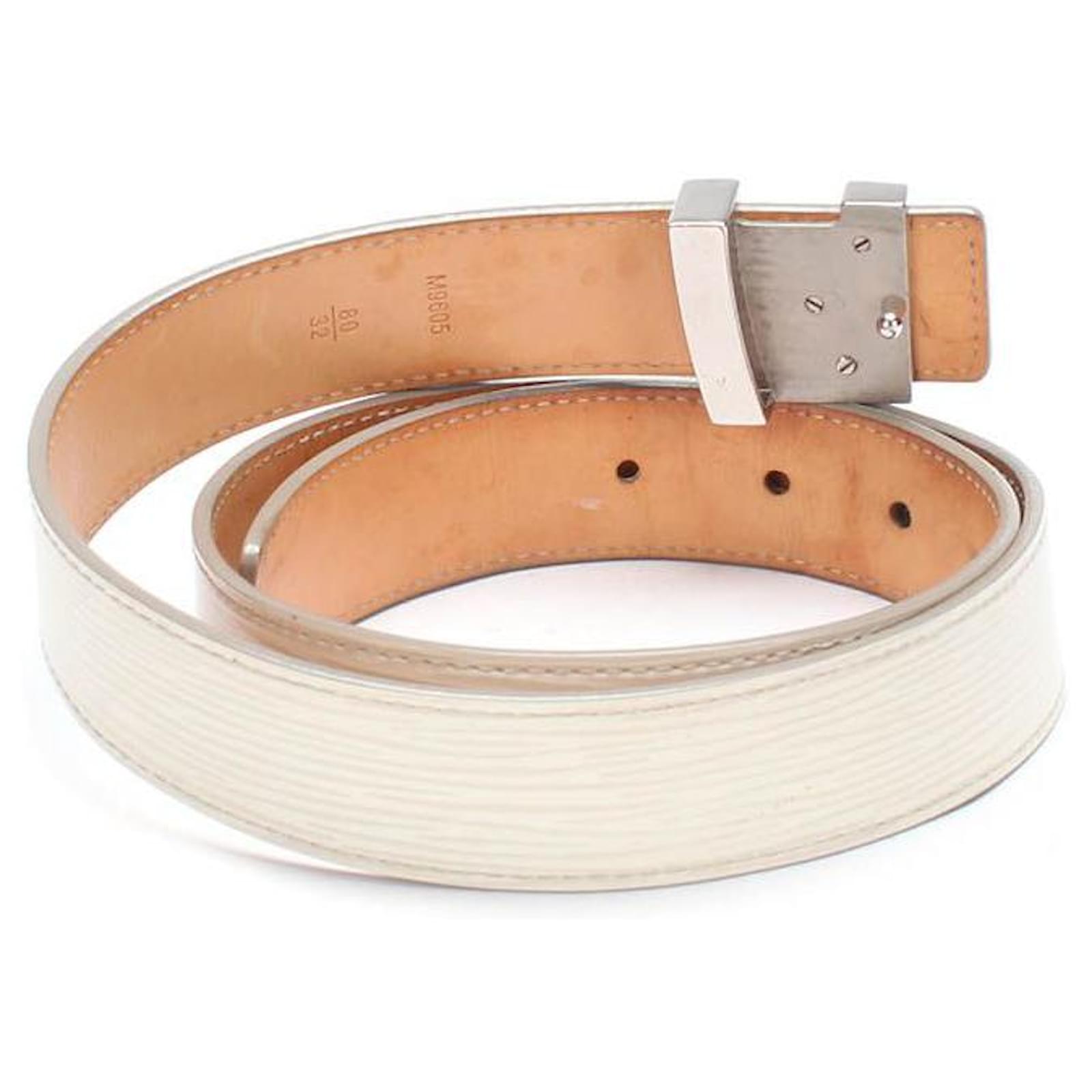 Louis Vuitton Initiales Epi Leather Belt White ref.581167 - Joli Closet