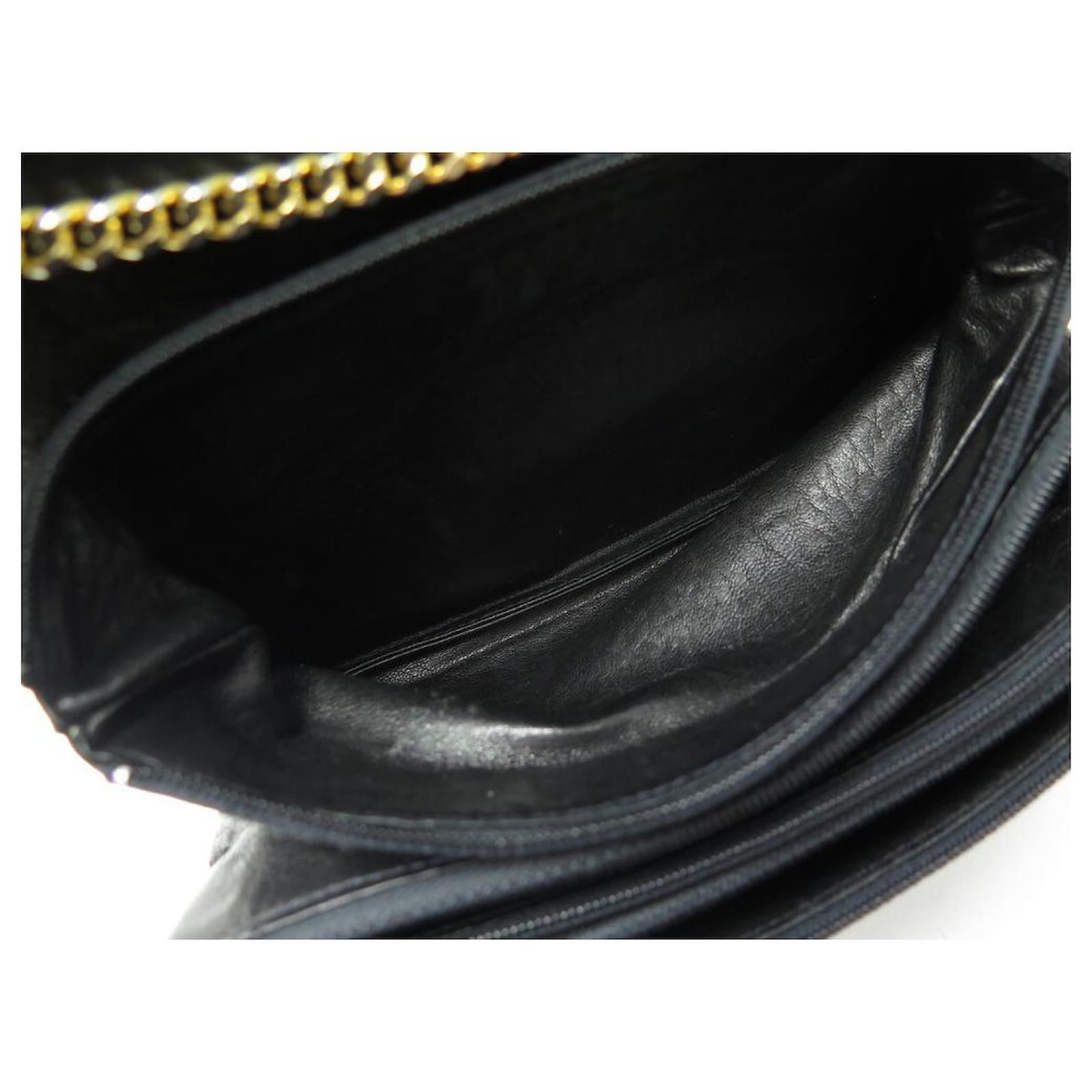Céline VINTAGE CELINE HANDBAG POUCH IN BLACK CROCODILE LEATHER