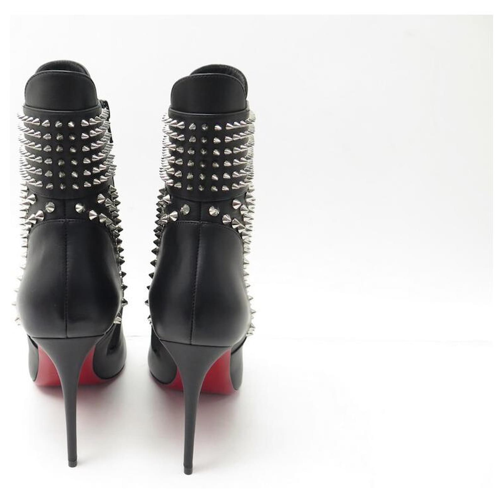 NEW CHRISTIAN LOUBOUTIN SHOES HUNGARIAN SPIKE ANKLE BOOTS 38.5 NEW