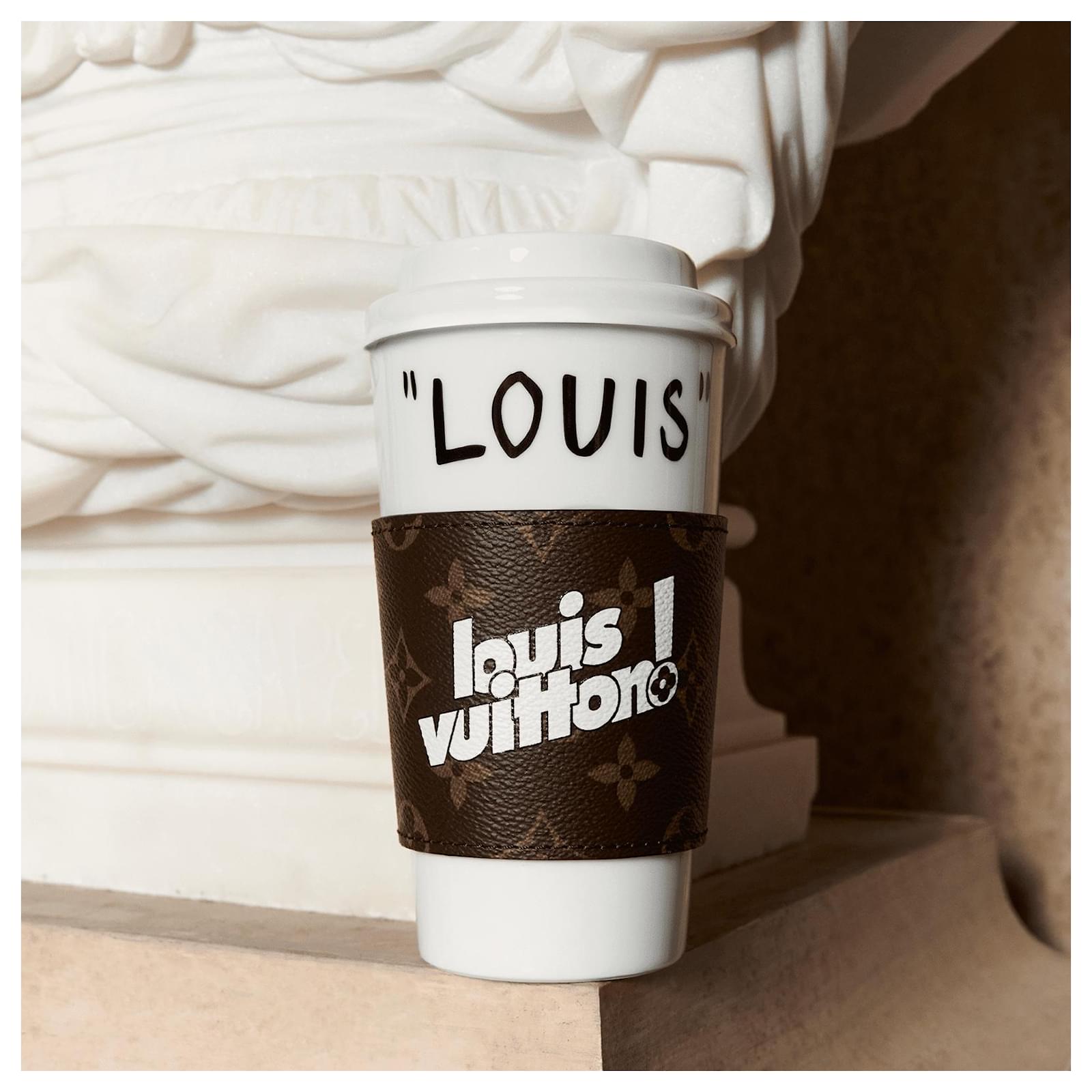 Louis Vuitton x Nigo Cup Monogram White in Porcelain/Cowhide