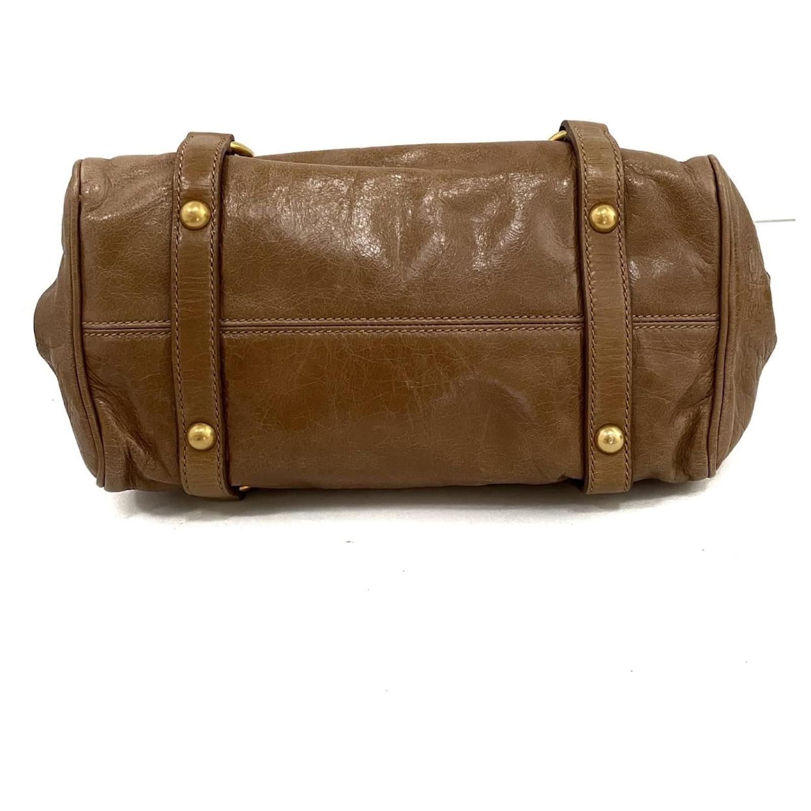 Miu Miu Bow bag Brown Leather ref.581892 Joli Closet