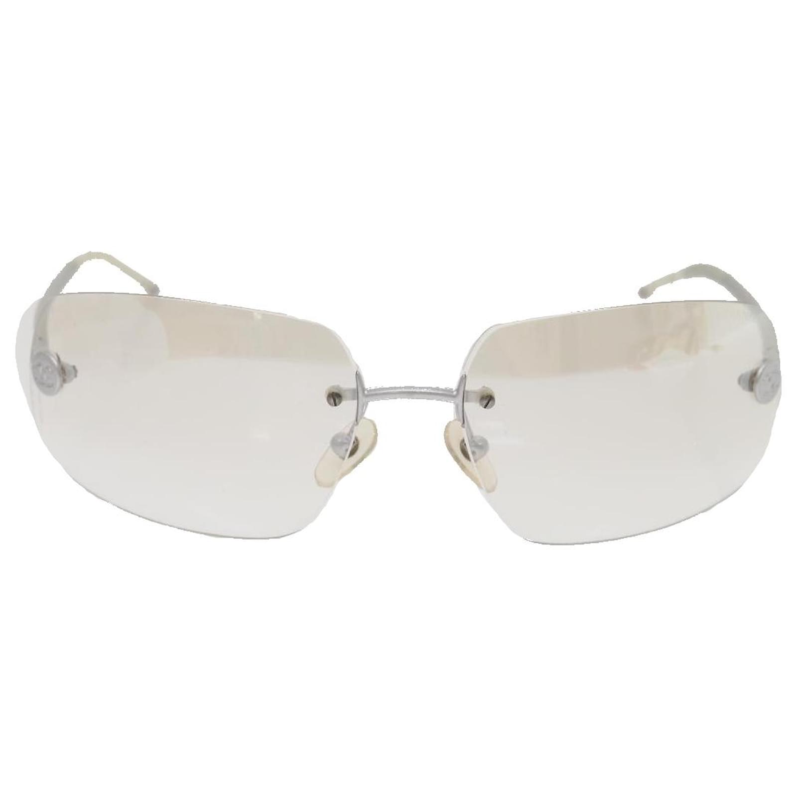CHANEL Glasses Silver CC Auth gt2377 Silvery Plastic ref.582121 - Joli  Closet