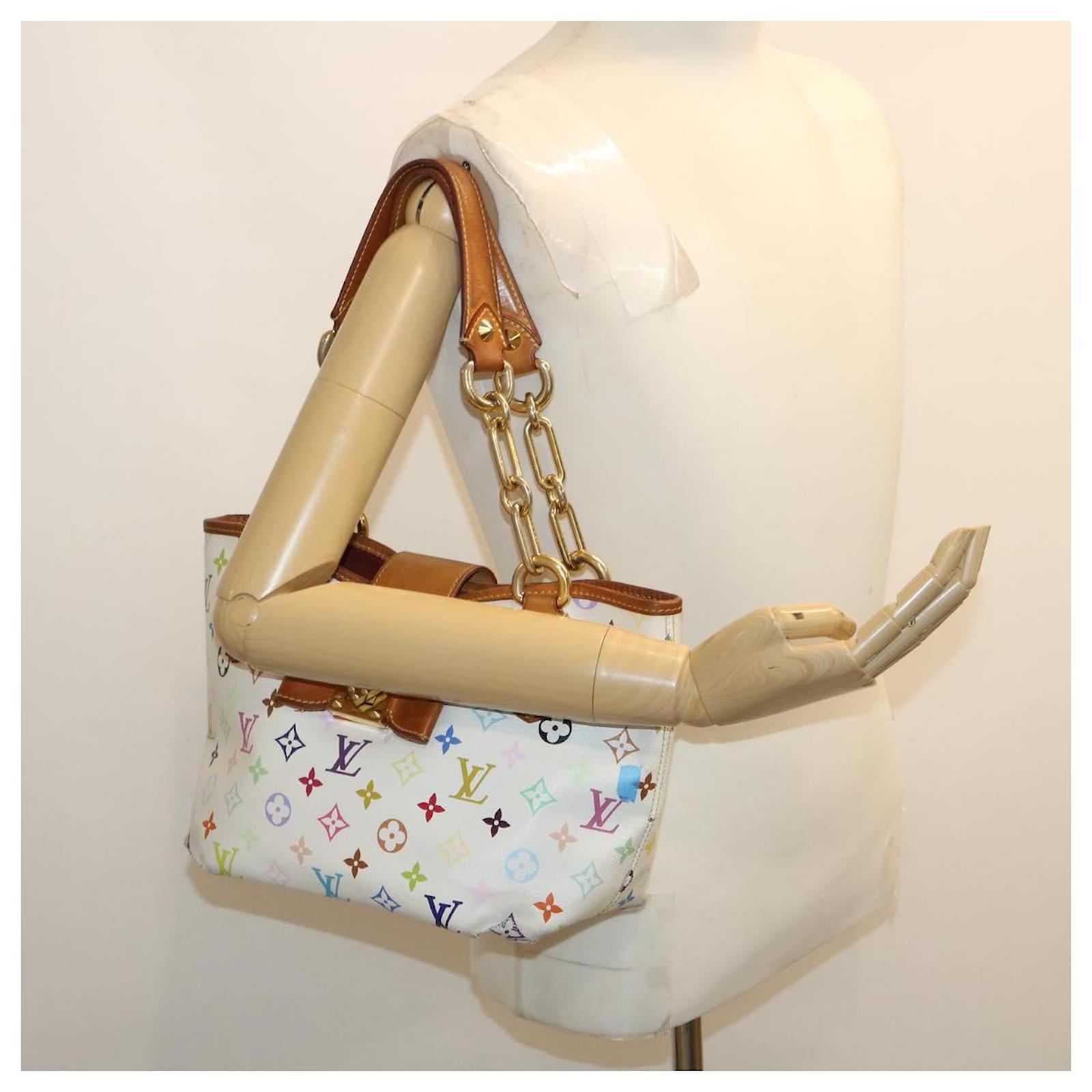 LOUIS VUITTON Monogram Multicolor Annie MM Tote Bag White M40307