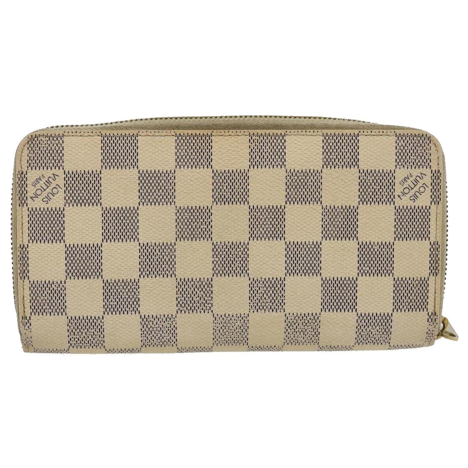 LOUIS VUITTON purse N60019 Zippy wallet Damier Azur Canvas white