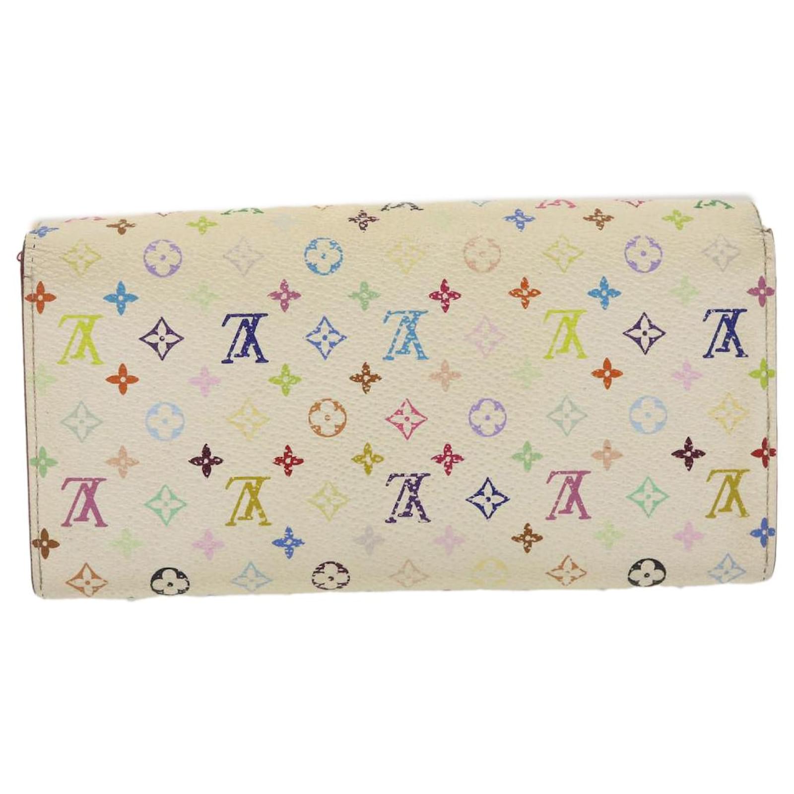 LOUIS VUITTON Multicolor Portefeuille Sarah Long Wallet White M93745 LV  bs6819 ref.1005377 - Joli Closet