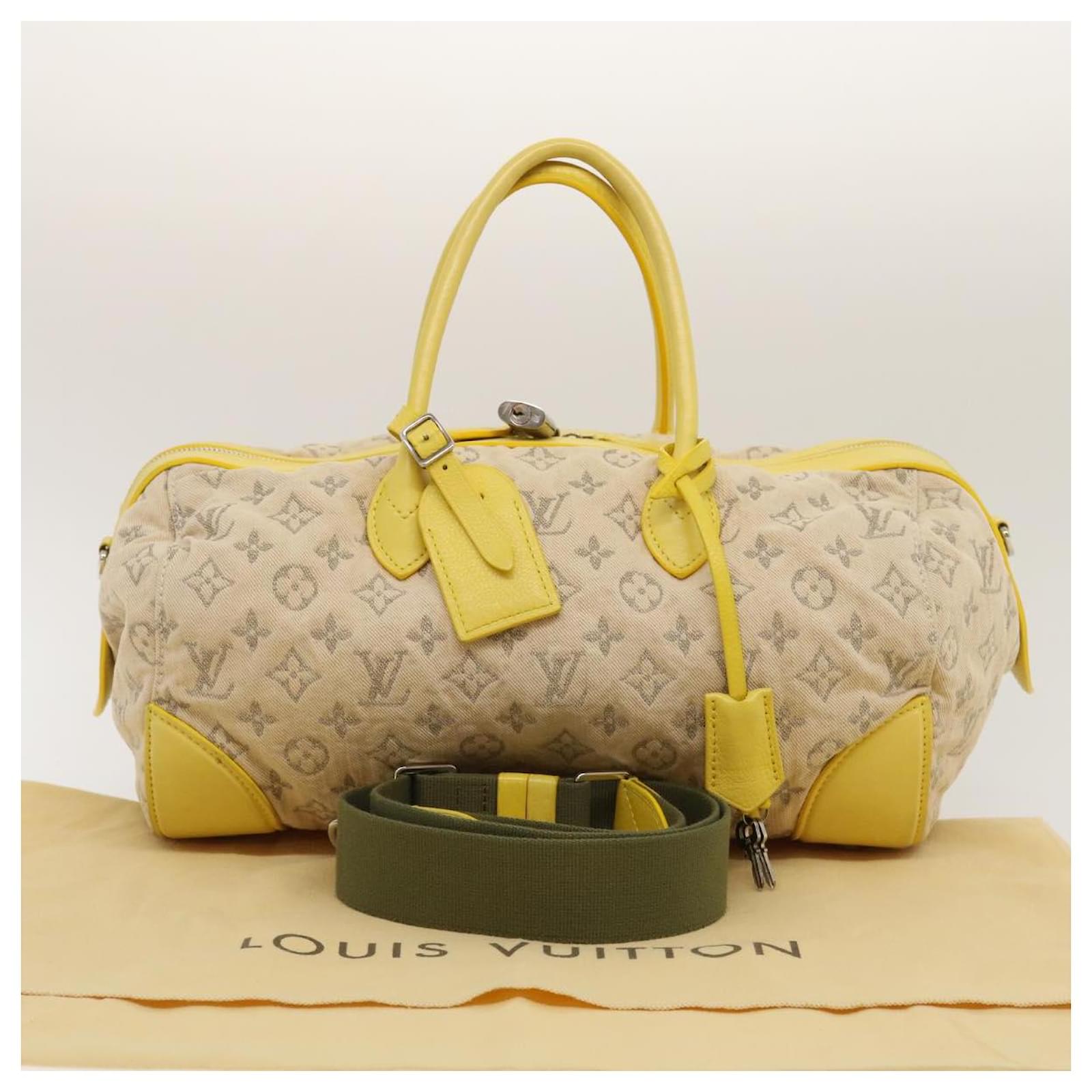 LOUIS VUITTON Monogram Denim Speedy round Hand Bag 2way Beige M40709 Auth  jk1691 Yellow ref.583740 - Joli Closet