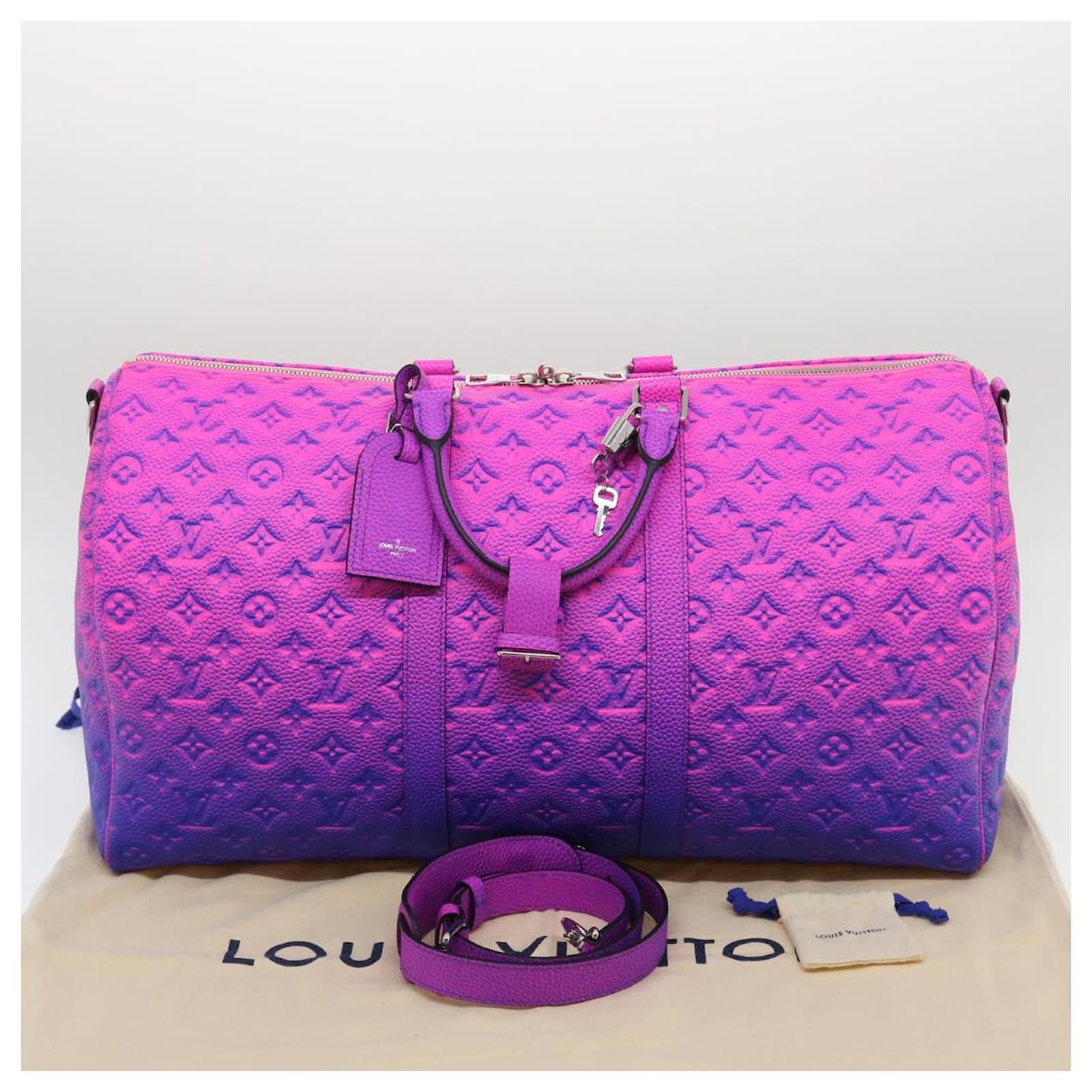 LOUIS VUITTON Monogram Taurillon Illusion Keepall 50 Boston M59713 Auth  ak167a Pink Cloth ref.583755 - Joli Closet