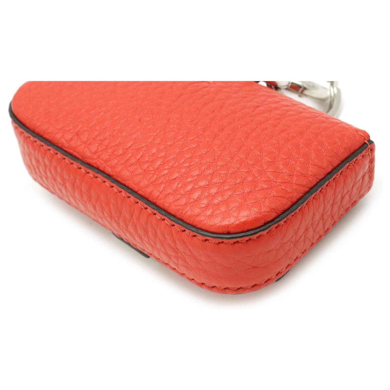 Used] FENDI FENDI micro bucket bag charm charm leather red red