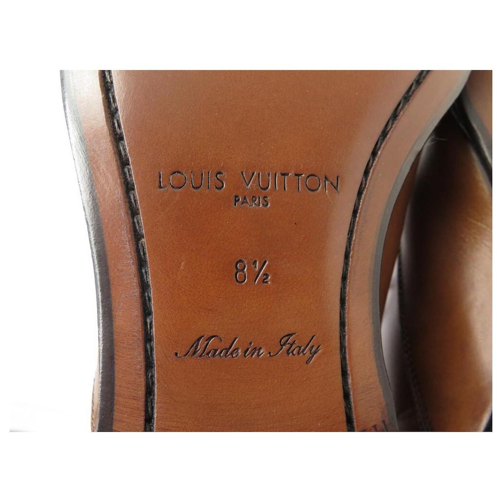 NEW LOUIS VUITTON DERBY MAYFLOWER SHOES 8.5 42.5 BROWN LEATHER +