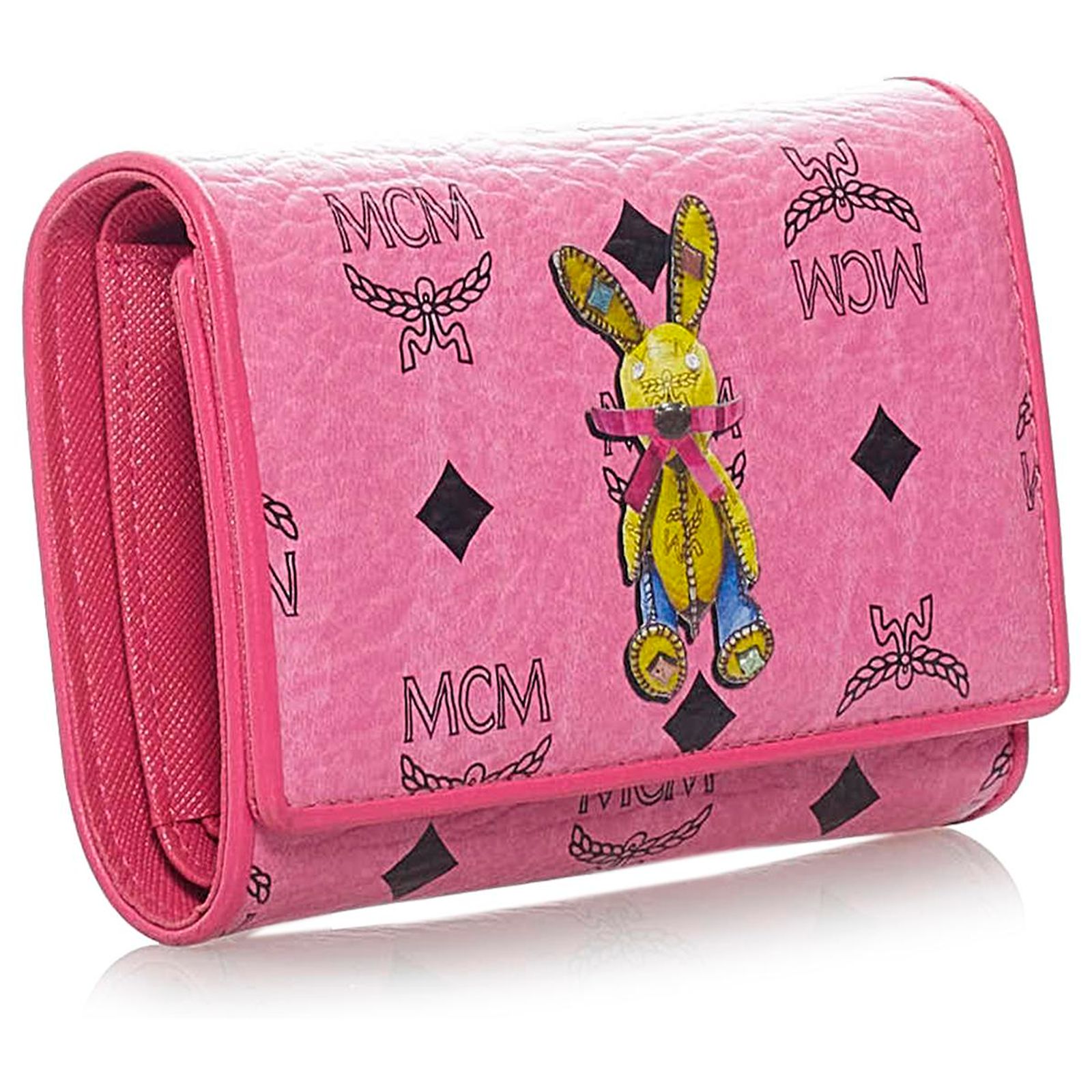 MCM zippy Wallet Multiple colors MCM Visetos Leopard Print Zip Around Wallet Cognac 1798519  main image 3
